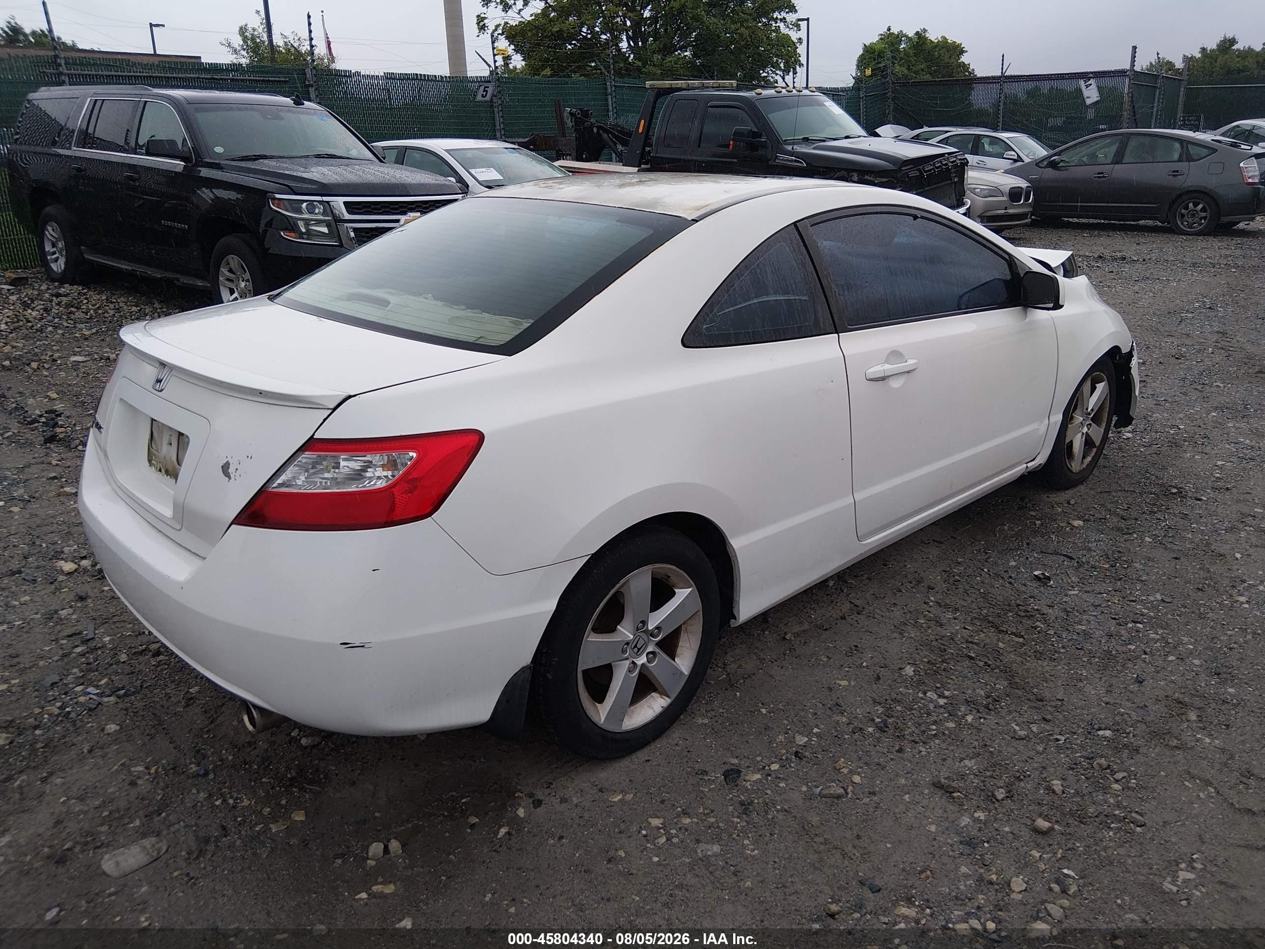 2008 Honda Civic Ex White vin: 2HGFG12868H528181