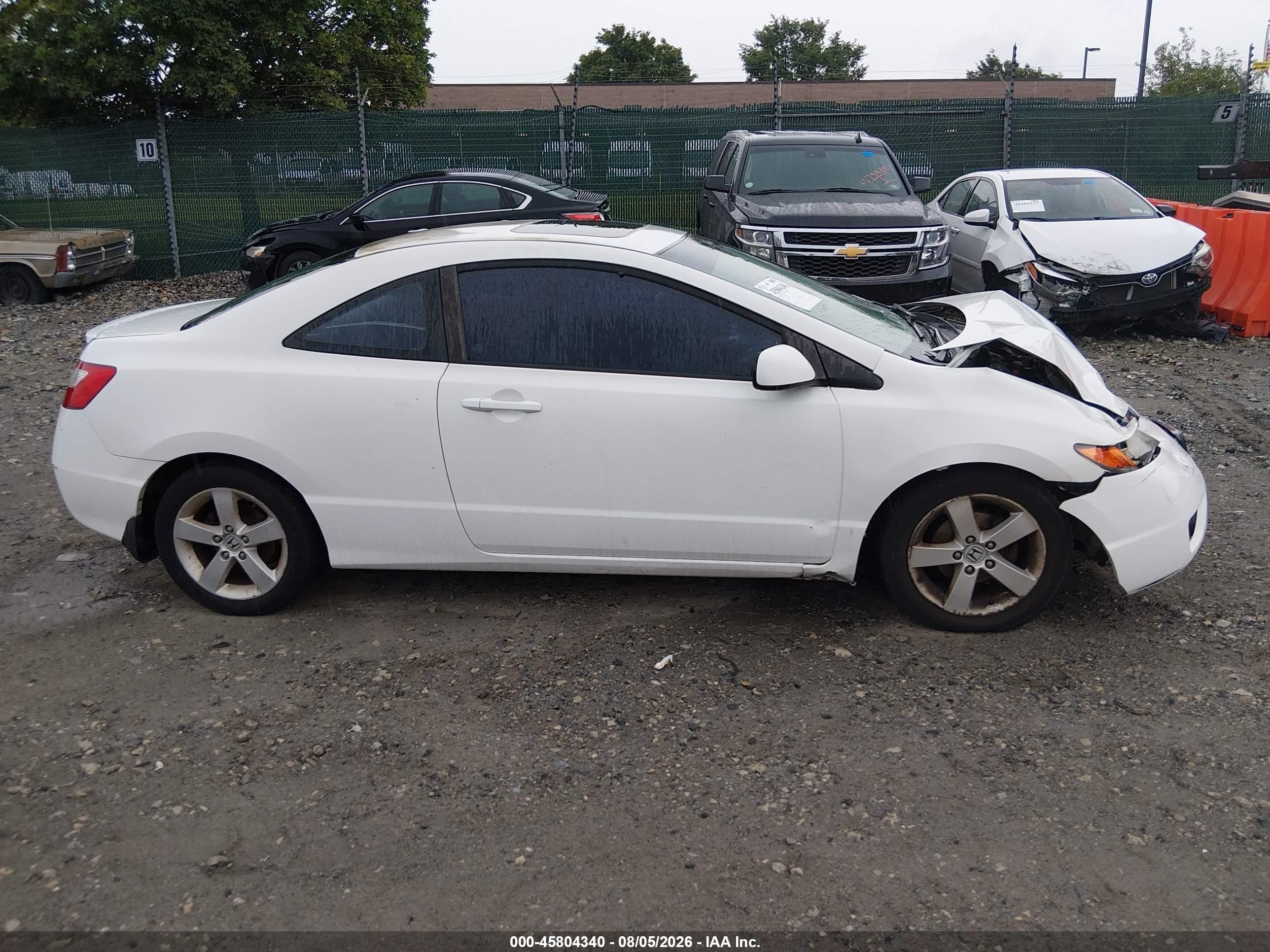 2008 Honda Civic Ex White vin: 2HGFG12868H528181