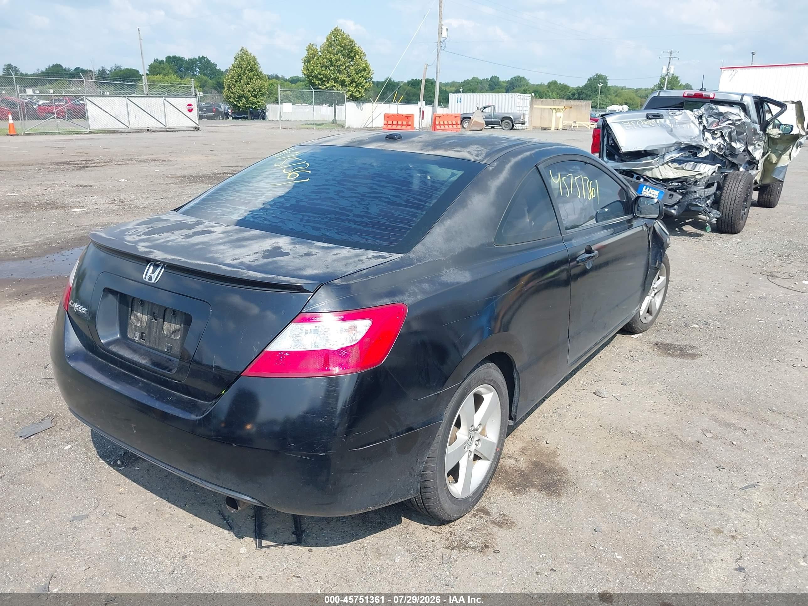 2008 Honda Civic Ex Black vin: 2HGFG12868H575002