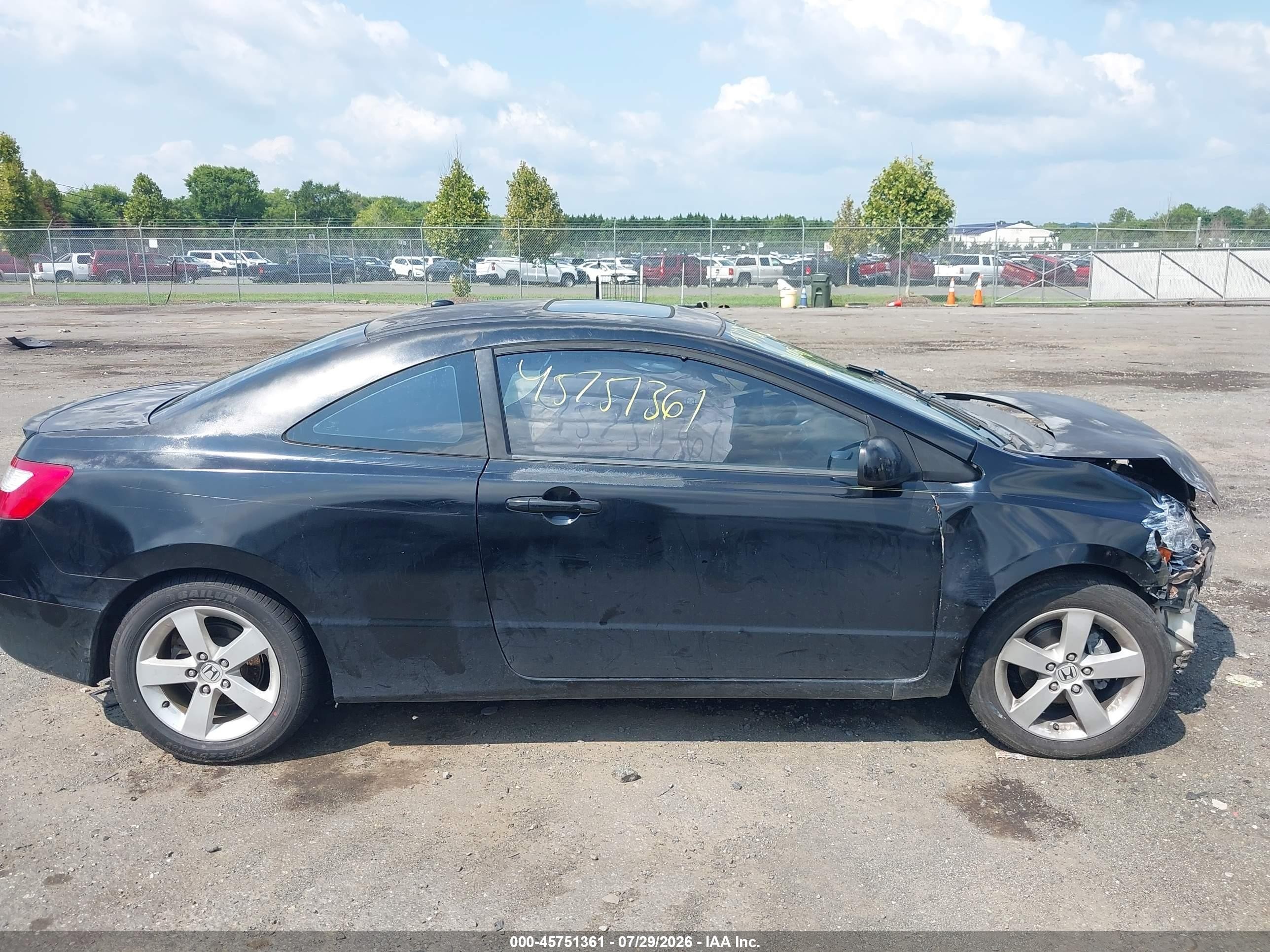 2008 Honda Civic Ex Black vin: 2HGFG12868H575002