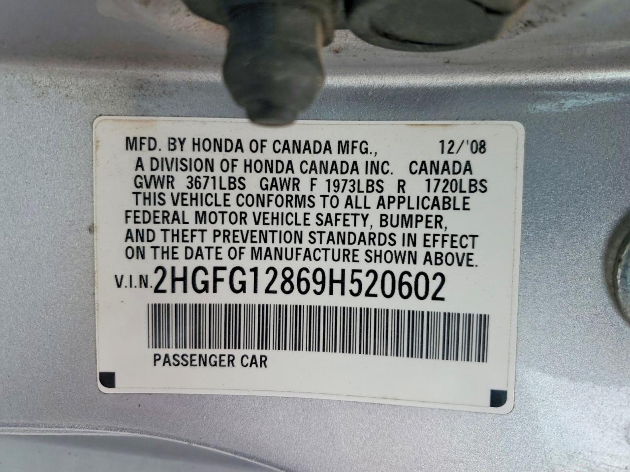 2009 Honda Civic Ex Silver vin: 2HGFG12869H520602