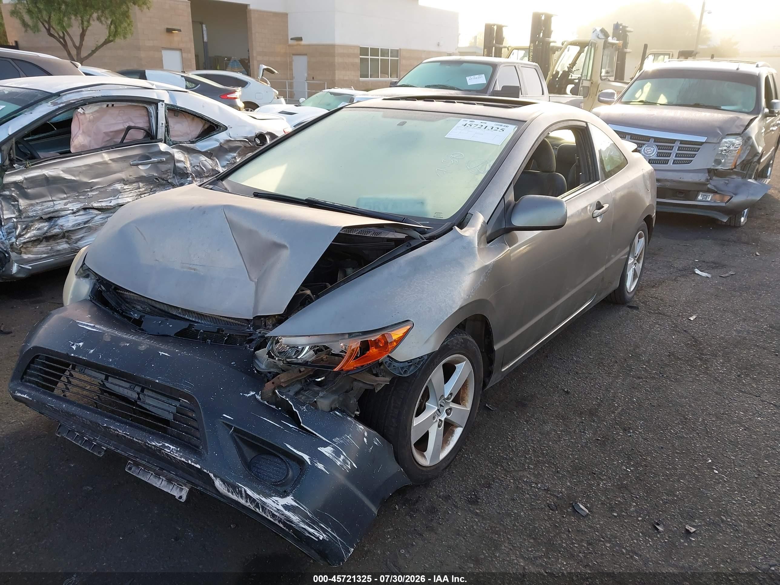 2006 Honda Civic Ex Бежевый vin: 2HGFG12876H515825