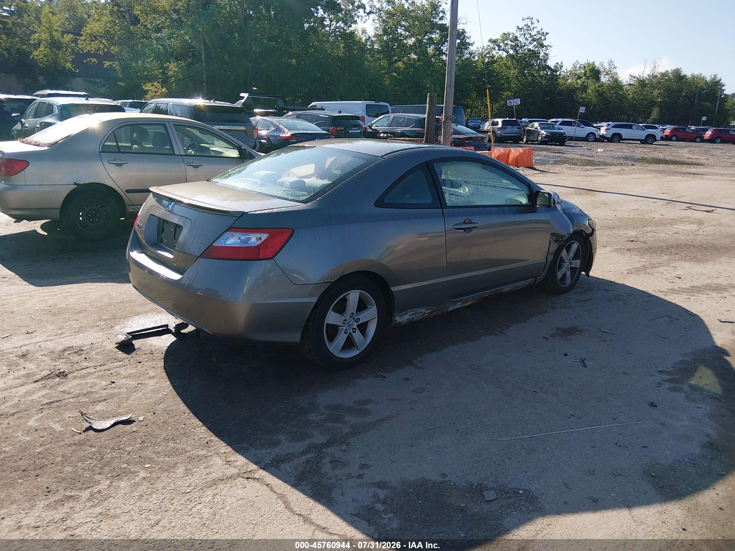 2006 Honda Civic Ex Серый vin: 2HGFG12876H536335