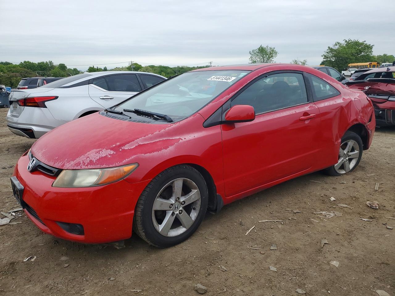 2006 Honda Civic Ex Red vin: 2HGFG12876H544466