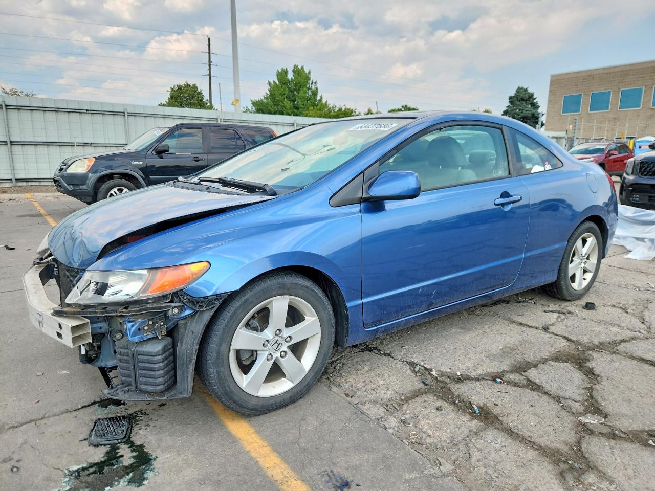 2007 Honda Civic Ex Синий vin: 2HGFG12877H506480