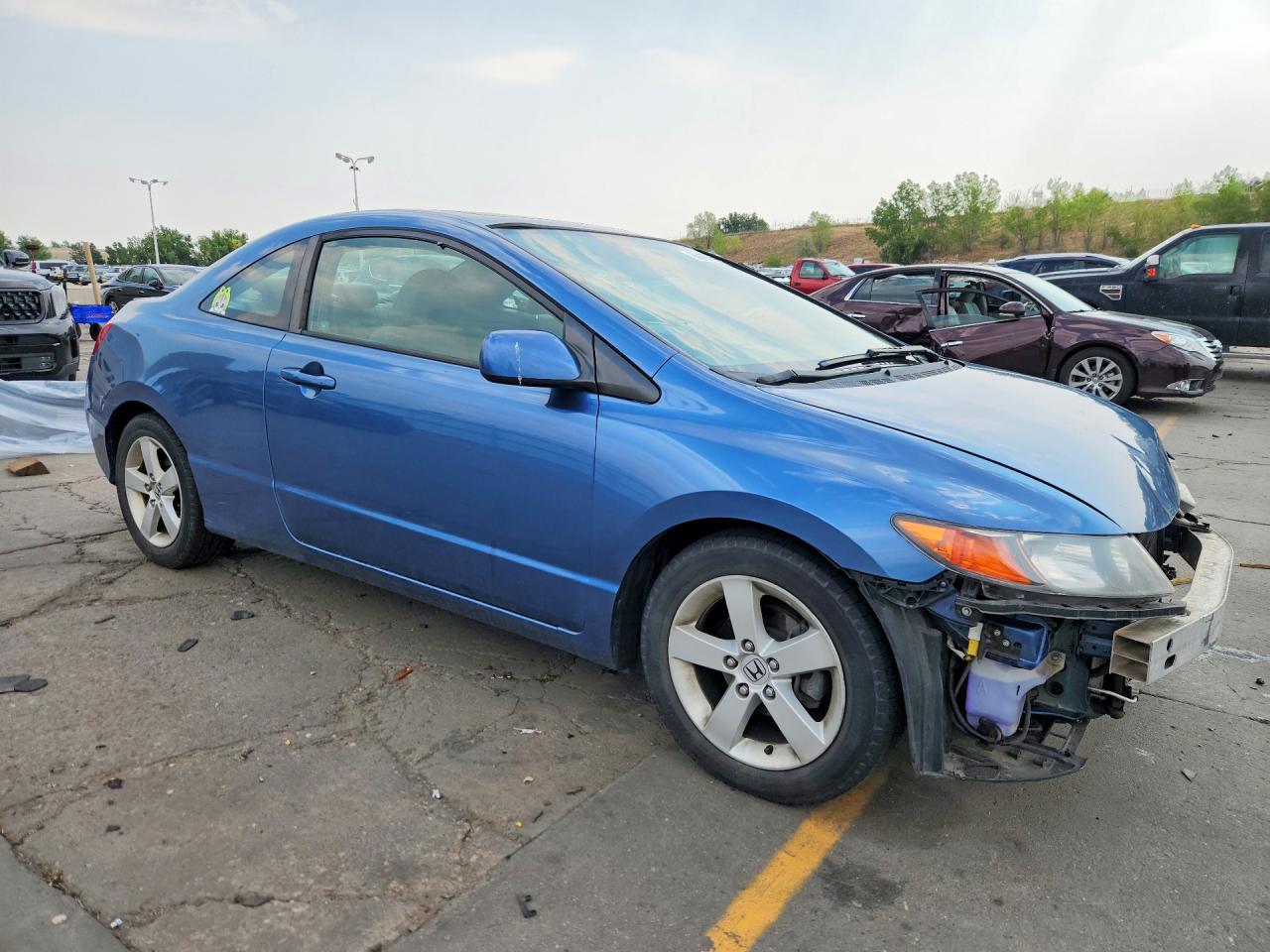 2007 Honda Civic Ex Синий vin: 2HGFG12877H506480