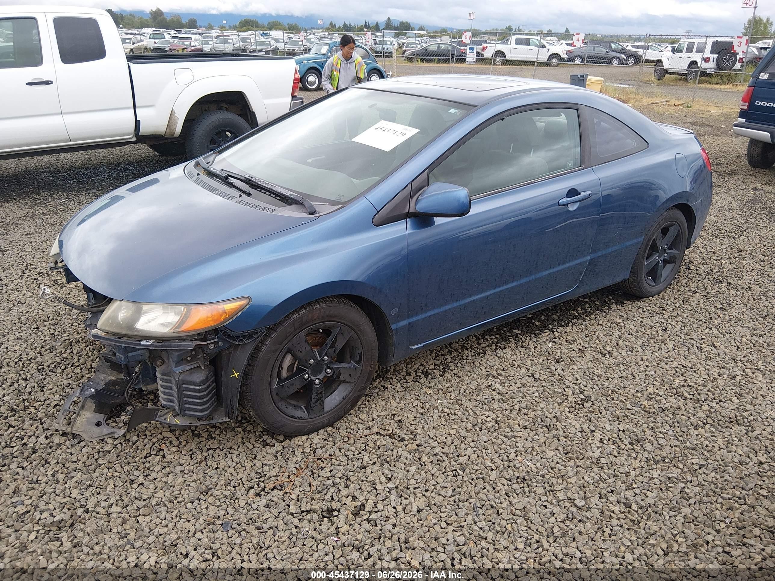 2007 Honda Civic Ex Blue vin: 2HGFG12877H529435