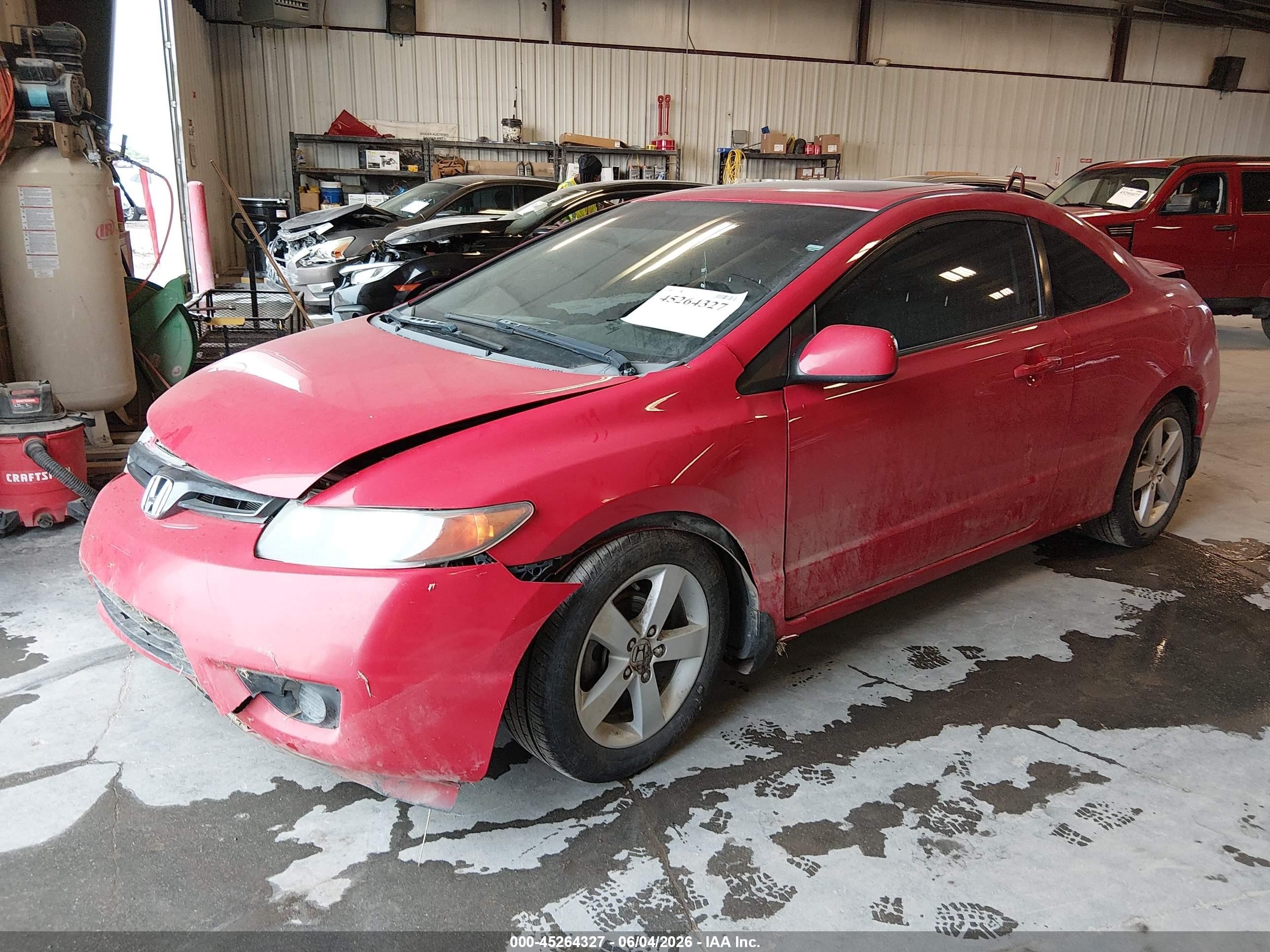 2007 Honda Civic Ex Red vin: 2HGFG12877H554853