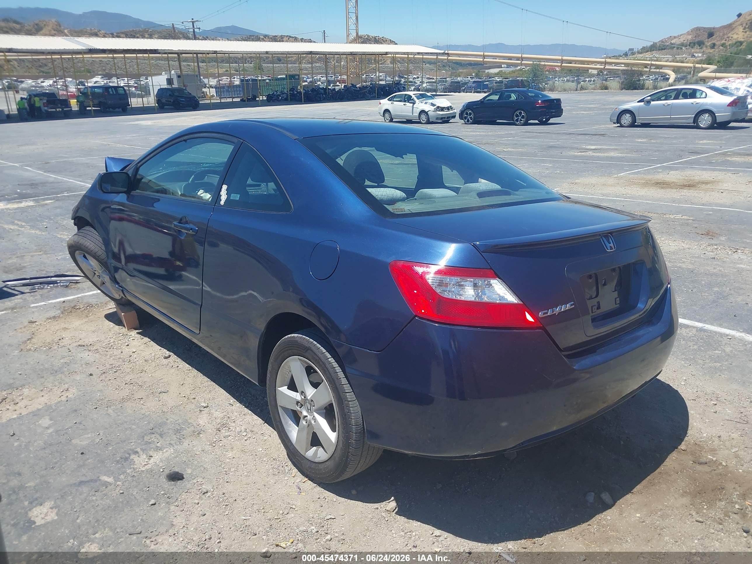 2007 Honda Civic Ex Blue vin: 2HGFG12877H566758