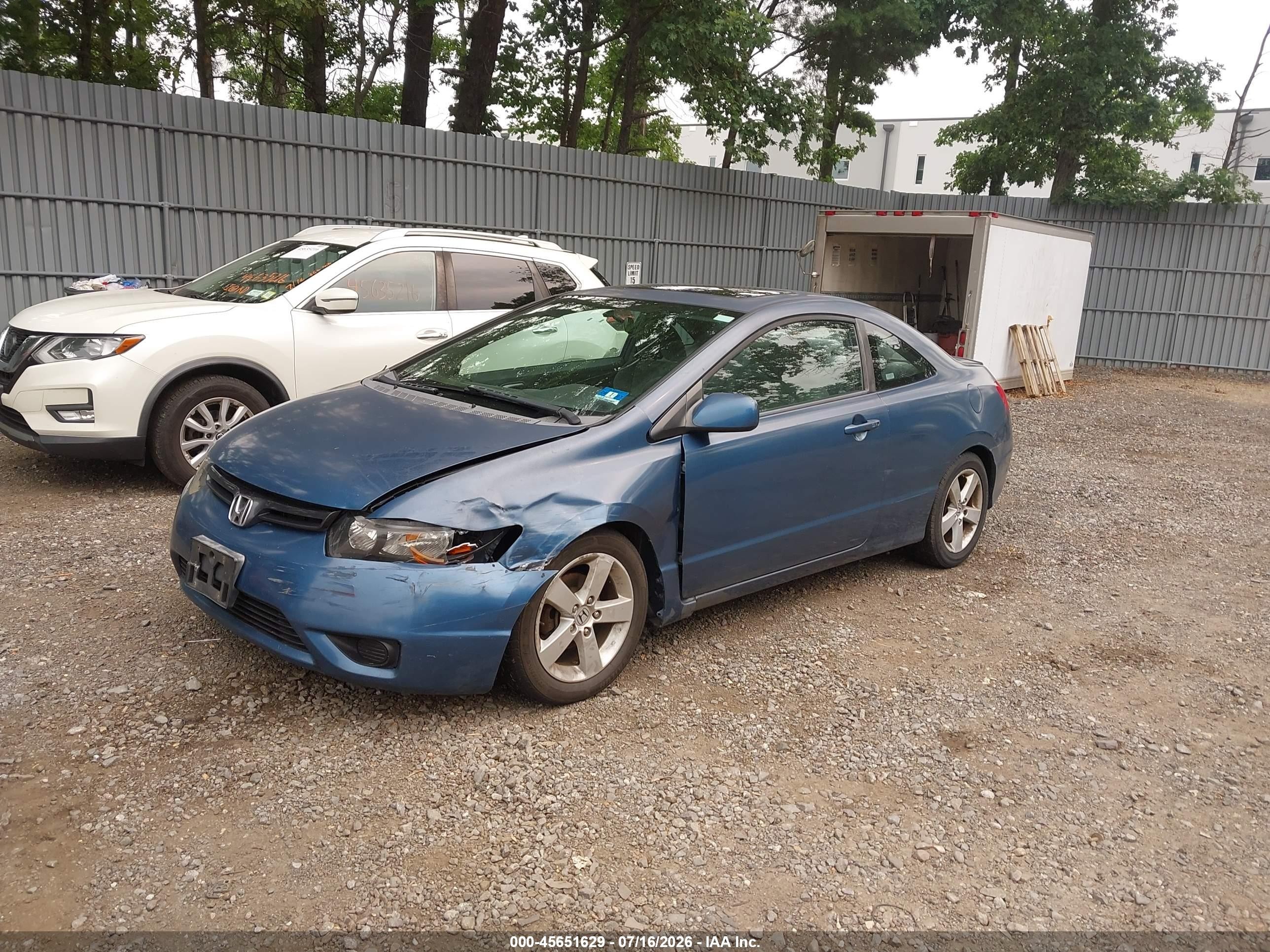 2008 Honda Civic Ex Blue vin: 2HGFG12878H555292