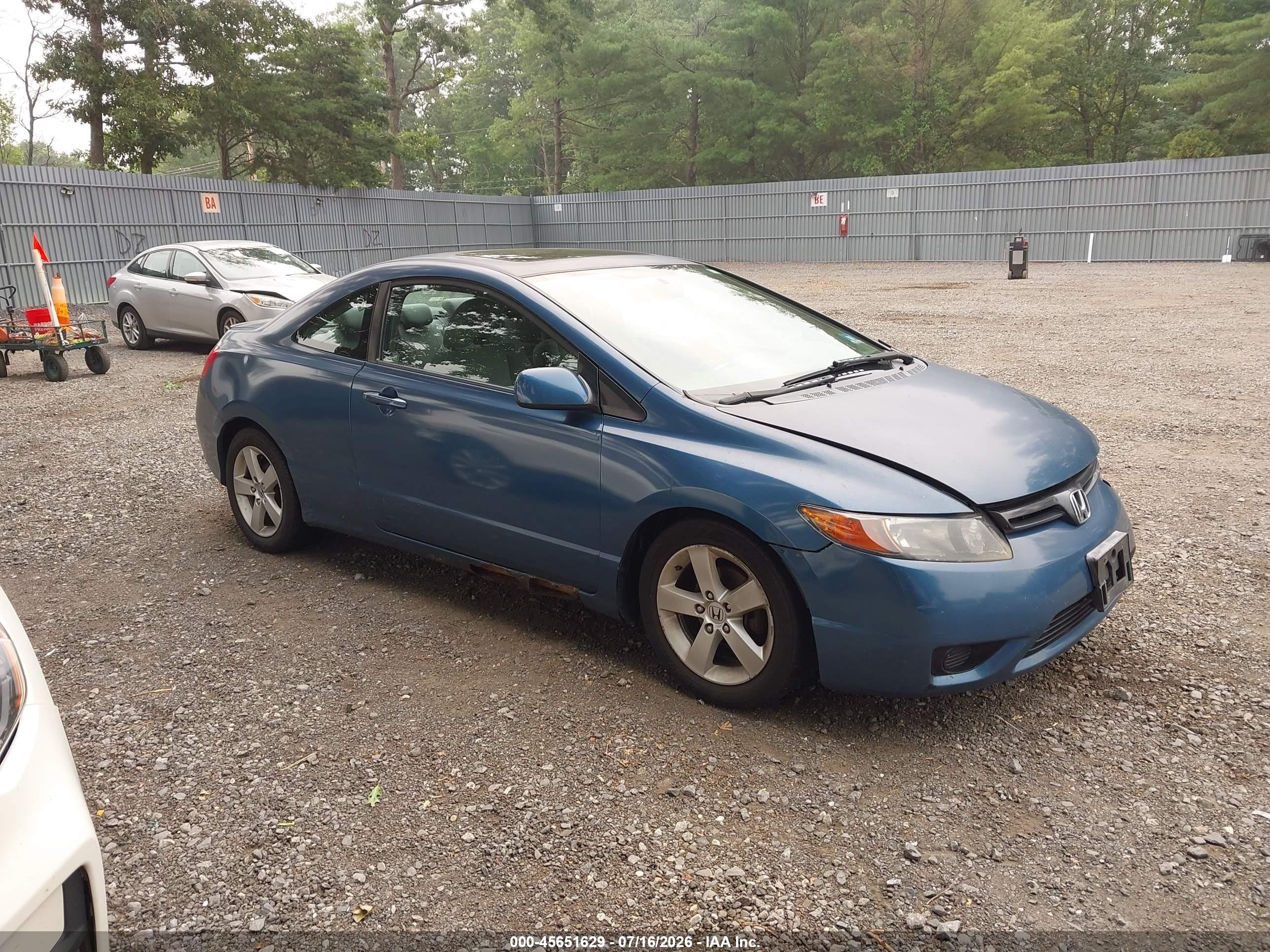 2008 Honda Civic Ex Blue vin: 2HGFG12878H555292