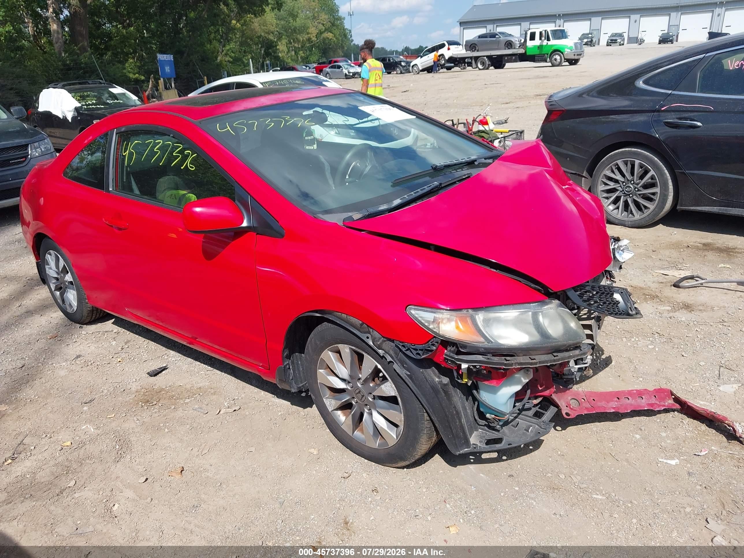 2009 Honda Civic Ex Red vin: 2HGFG12879H528594
