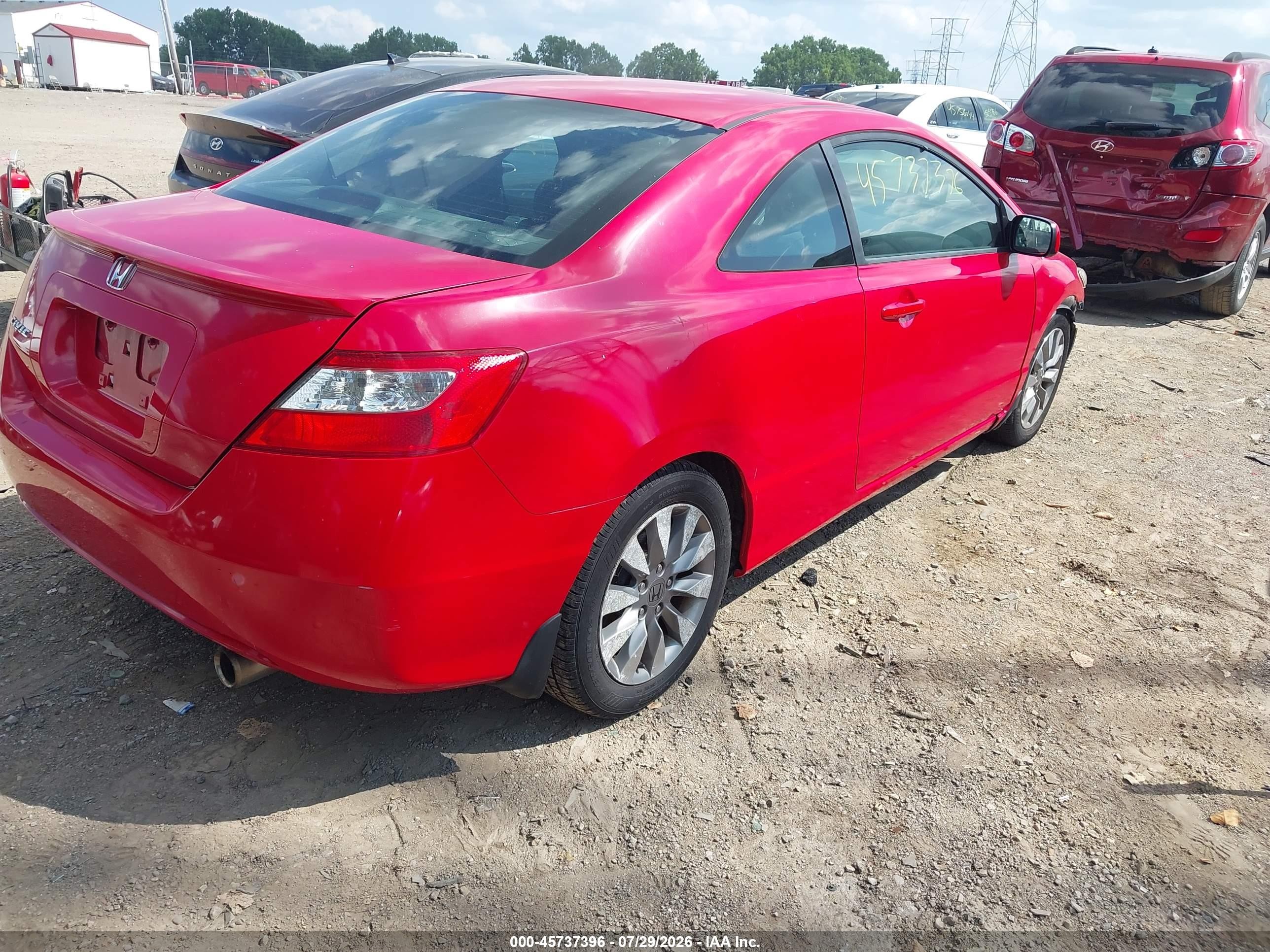 2009 Honda Civic Ex Красный vin: 2HGFG12879H528594