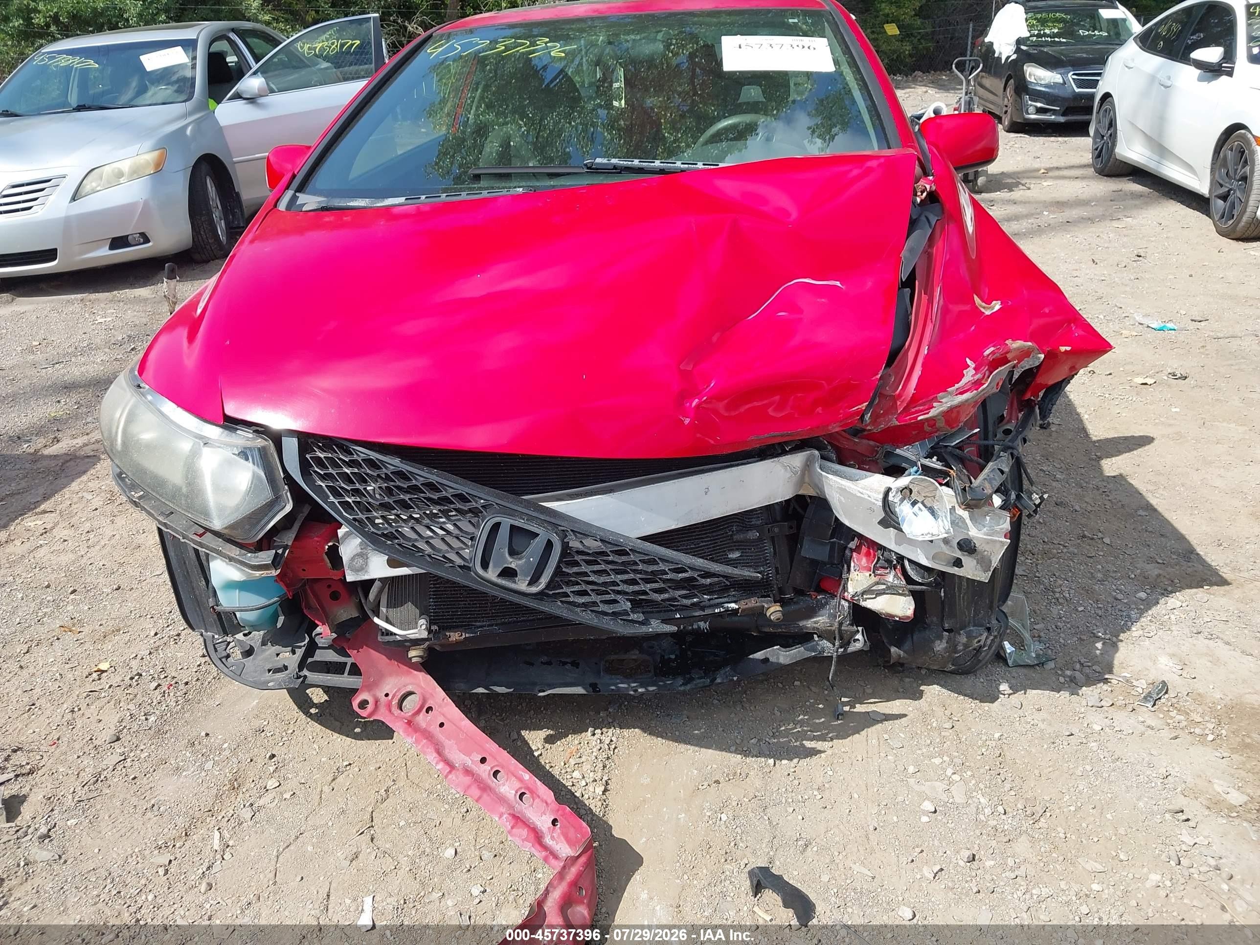 2009 Honda Civic Ex Красный vin: 2HGFG12879H528594