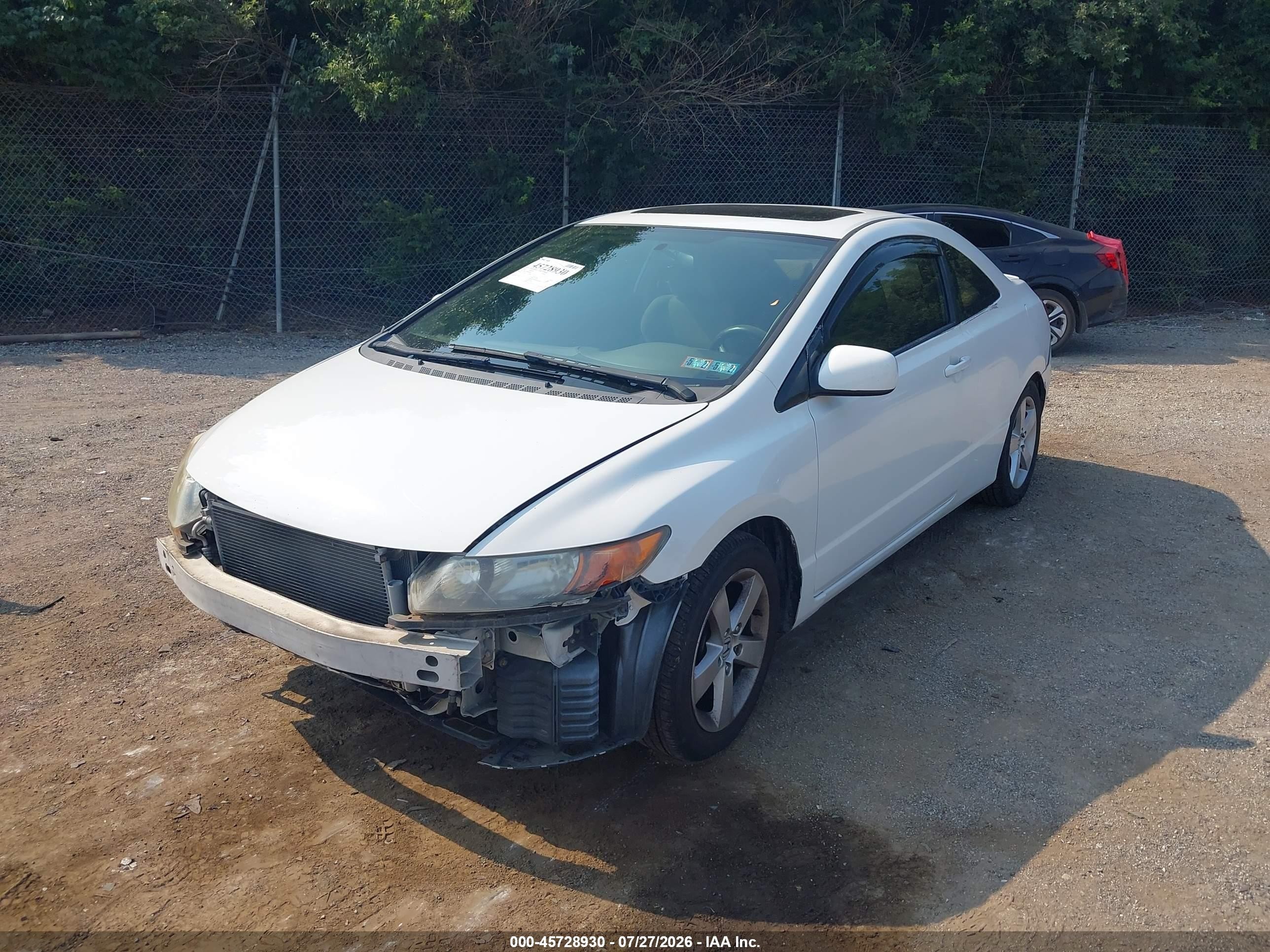 2006 Honda Civic Ex White vin: 2HGFG12886H502663