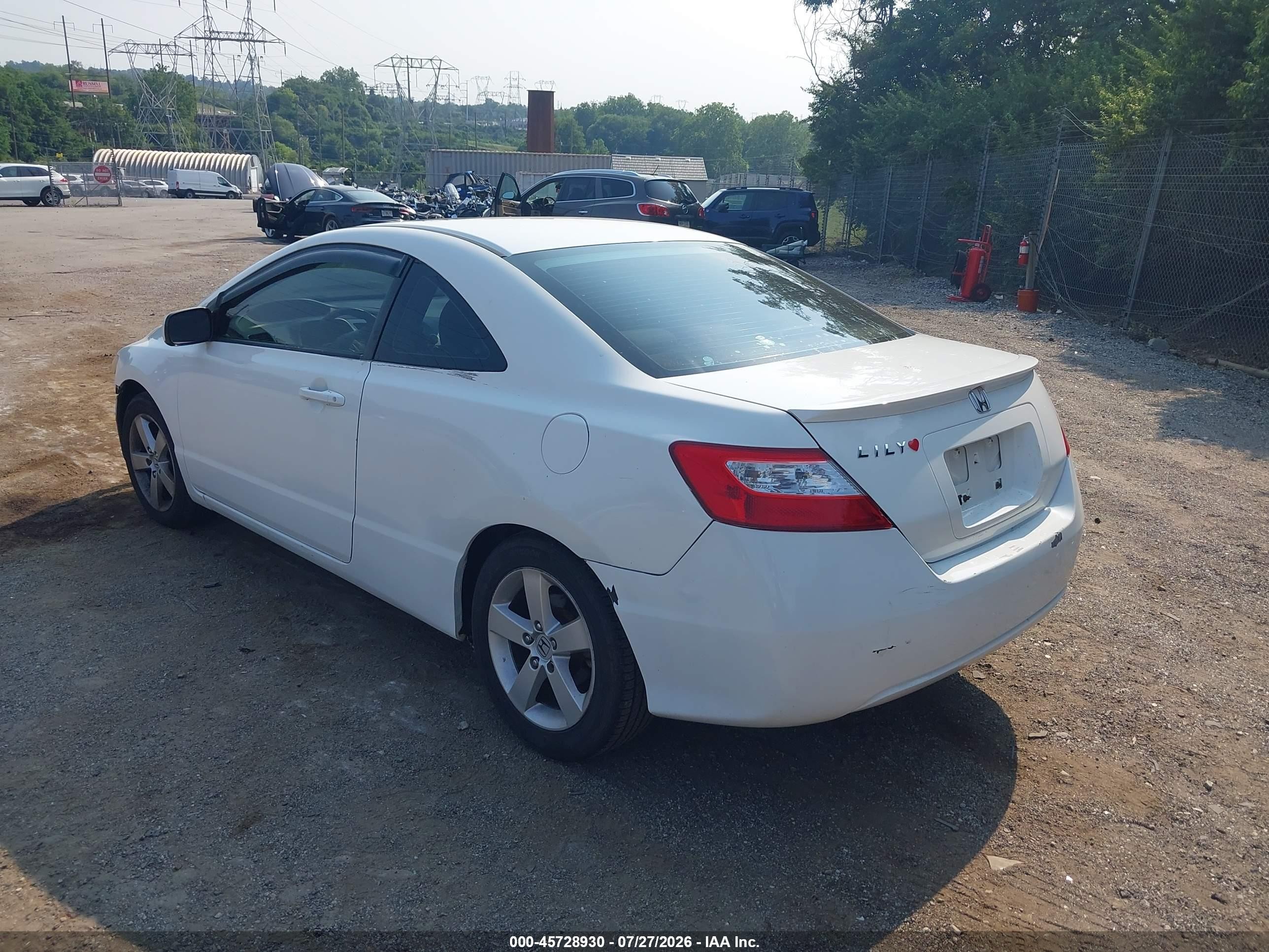 2006 Honda Civic Ex White vin: 2HGFG12886H502663