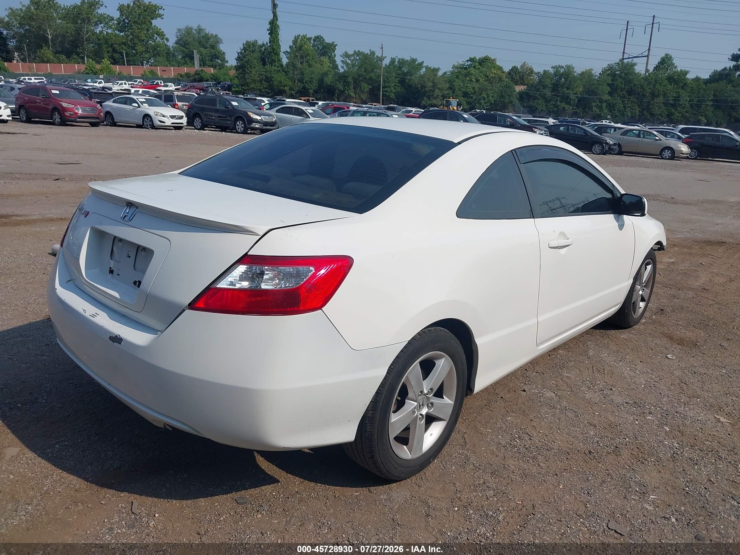 2006 Honda Civic Ex White vin: 2HGFG12886H502663