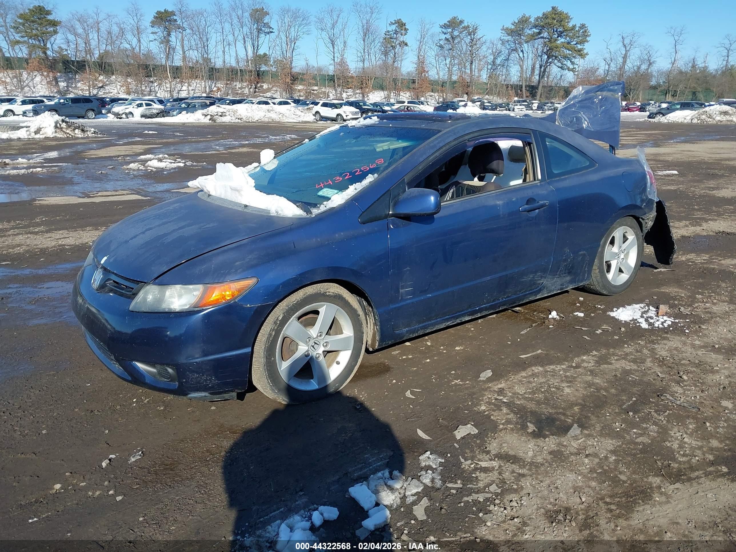 2006 Honda Civic Ex Синий vin: 2HGFG12886H546341
