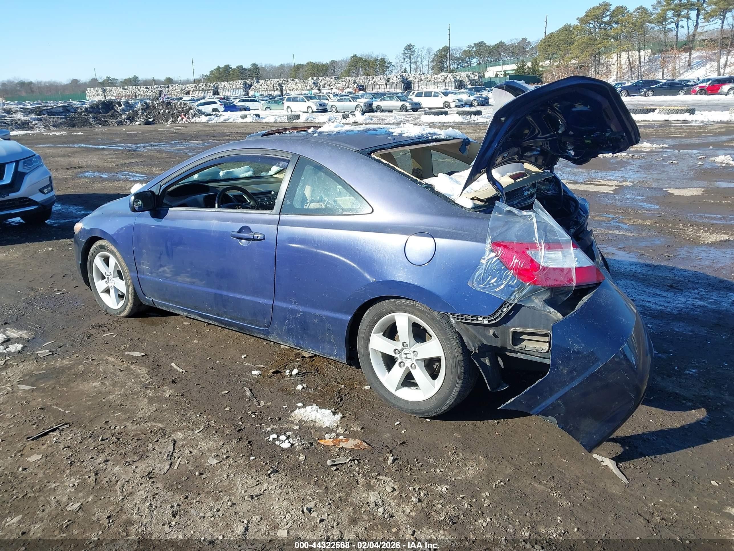 2006 Honda Civic Ex Синий vin: 2HGFG12886H546341