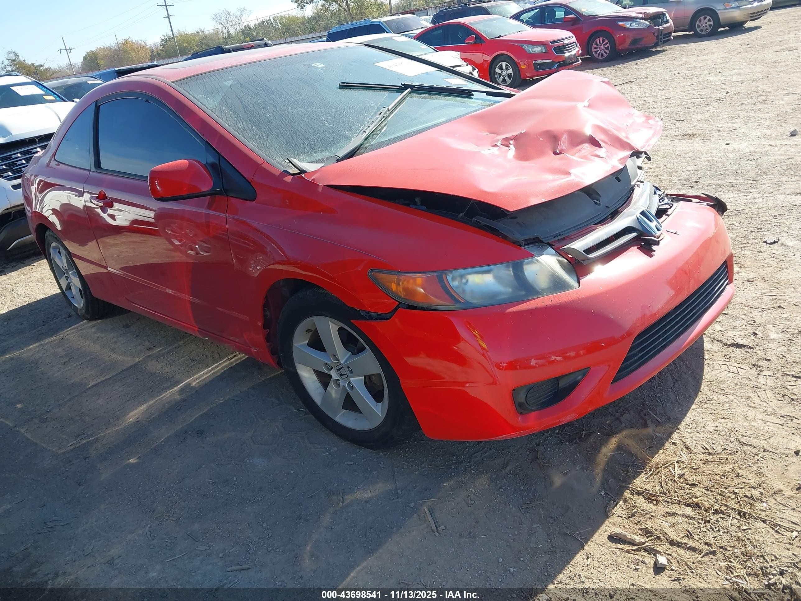 2006 Honda Civic Ex Red vin: 2HGFG12886H564256