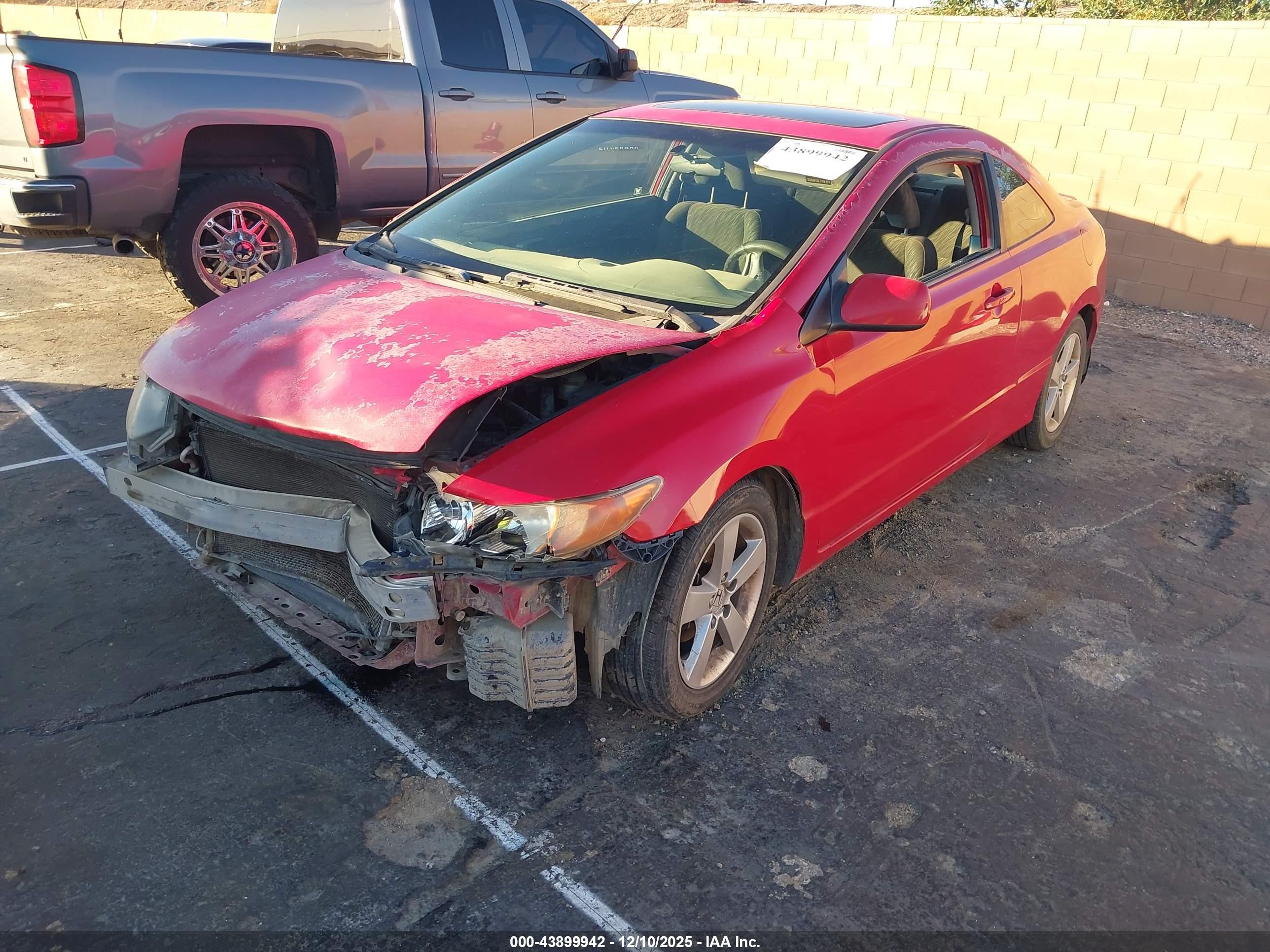 2007 Honda Civic Ex Red vin: 2HGFG12887H505578
