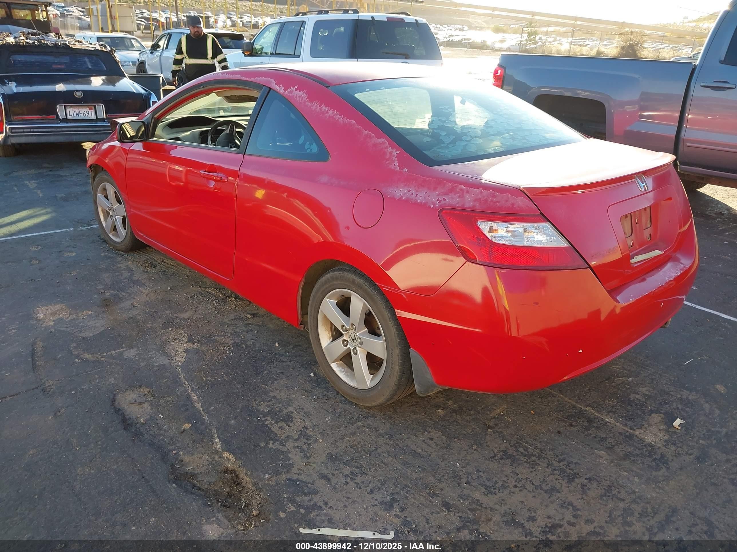 2007 Honda Civic Ex Red vin: 2HGFG12887H505578