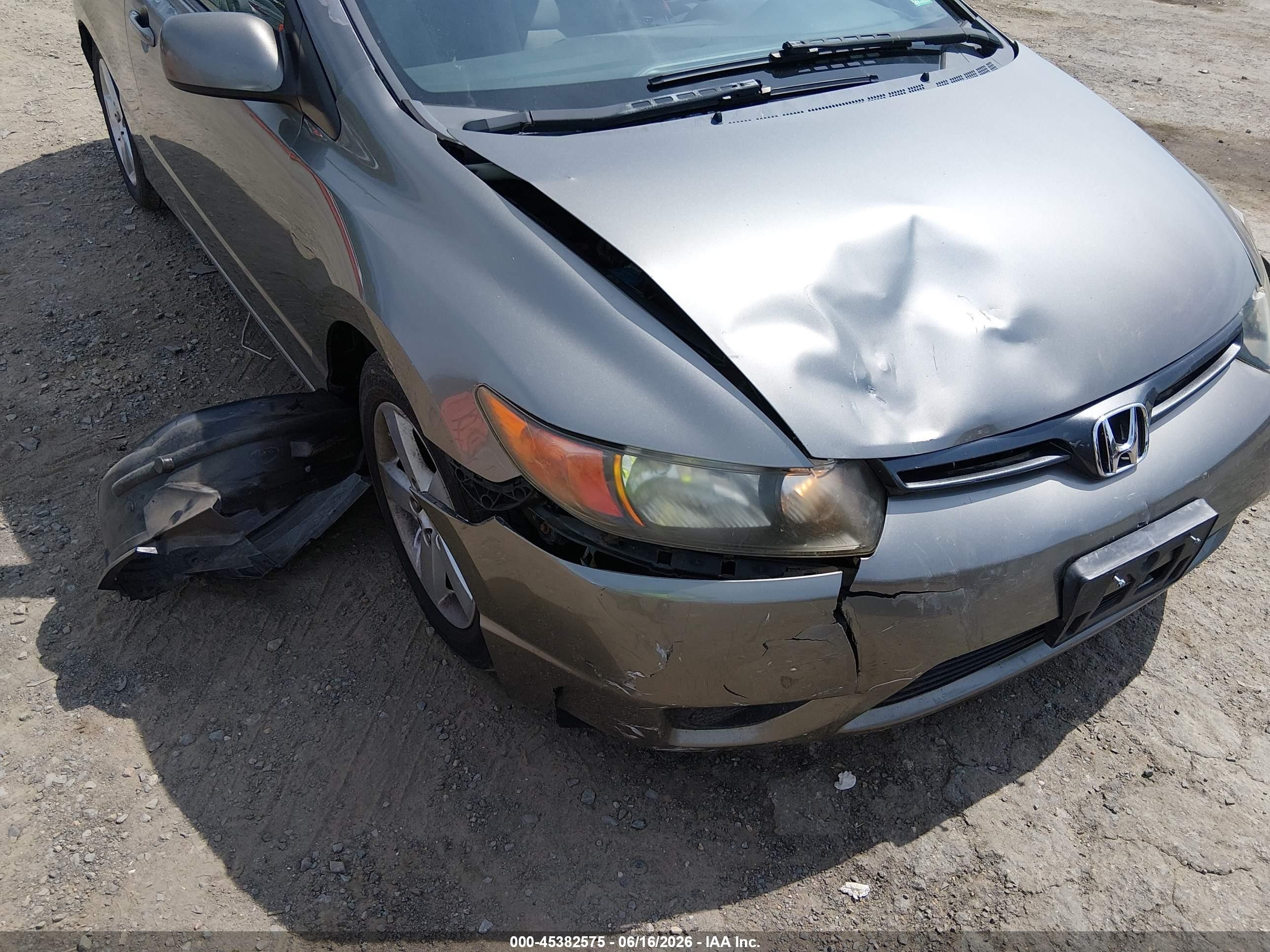 2007 Honda Civic Ex Серый vin: 2HGFG12887H517715