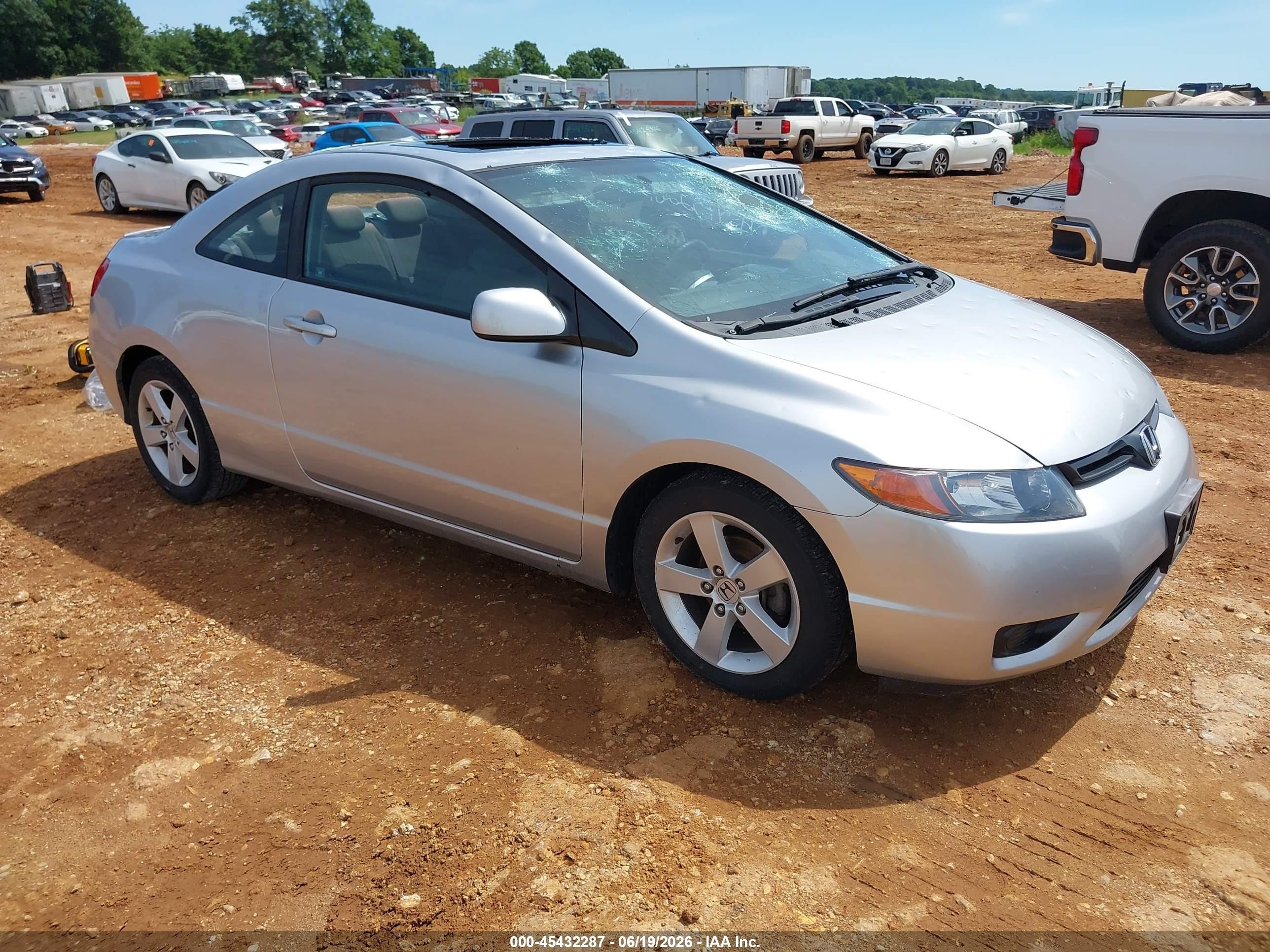 2007 Honda Civic Ex Silver vin: 2HGFG12887H519822