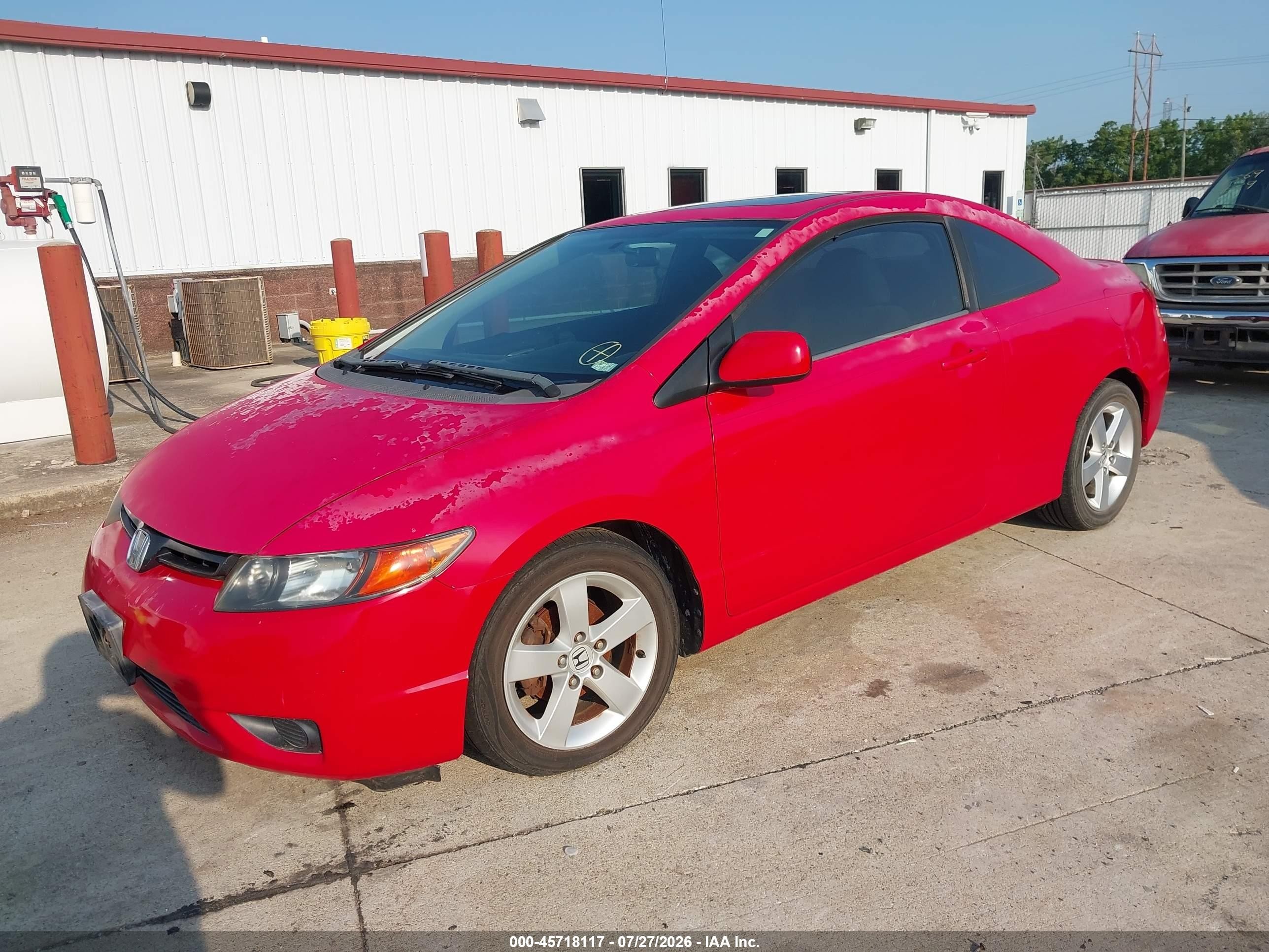 2007 Honda Civic Ex Красный vin: 2HGFG12887H578885