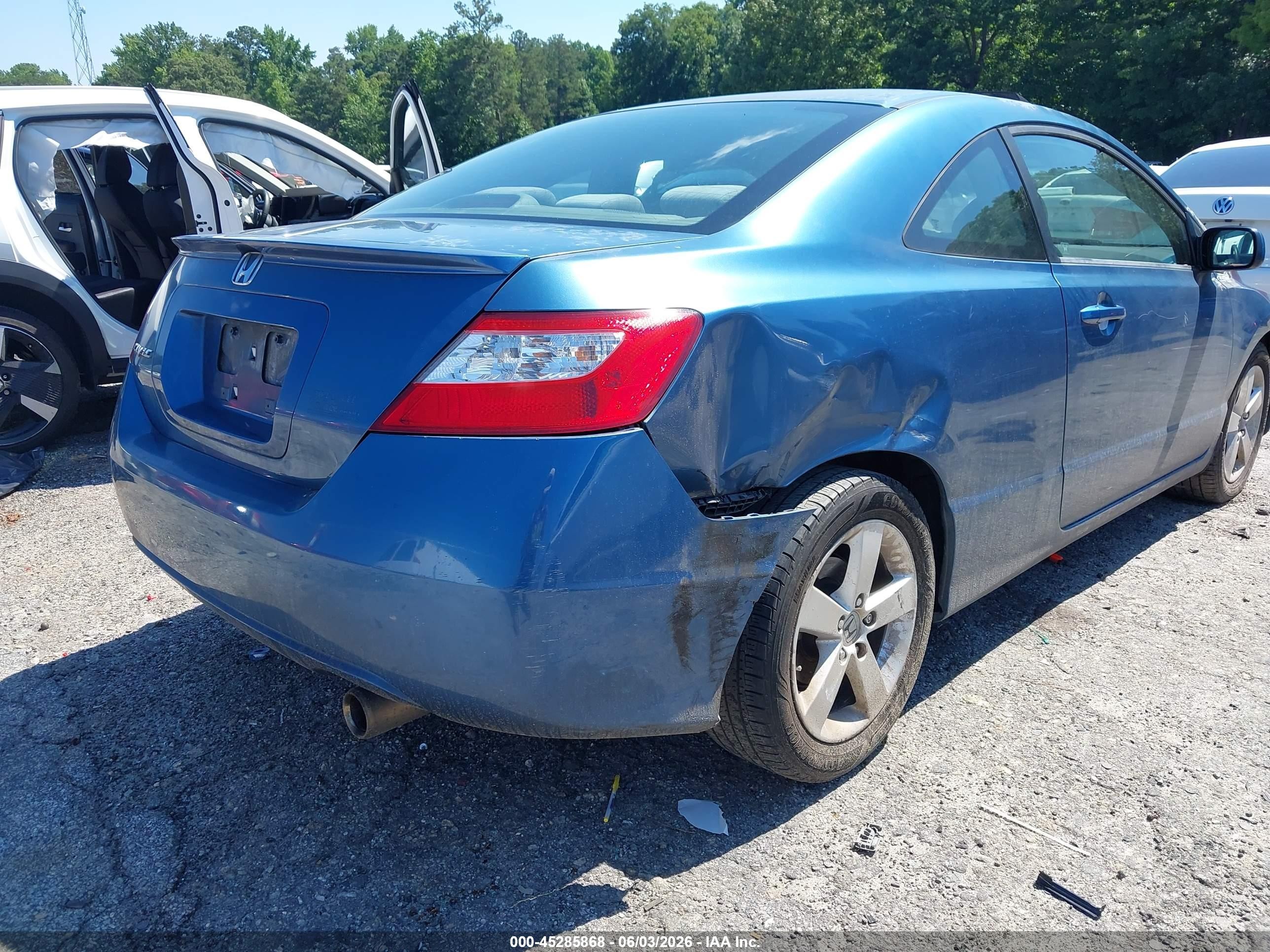 2008 Honda Civic Ex Blue vin: 2HGFG12888H525718