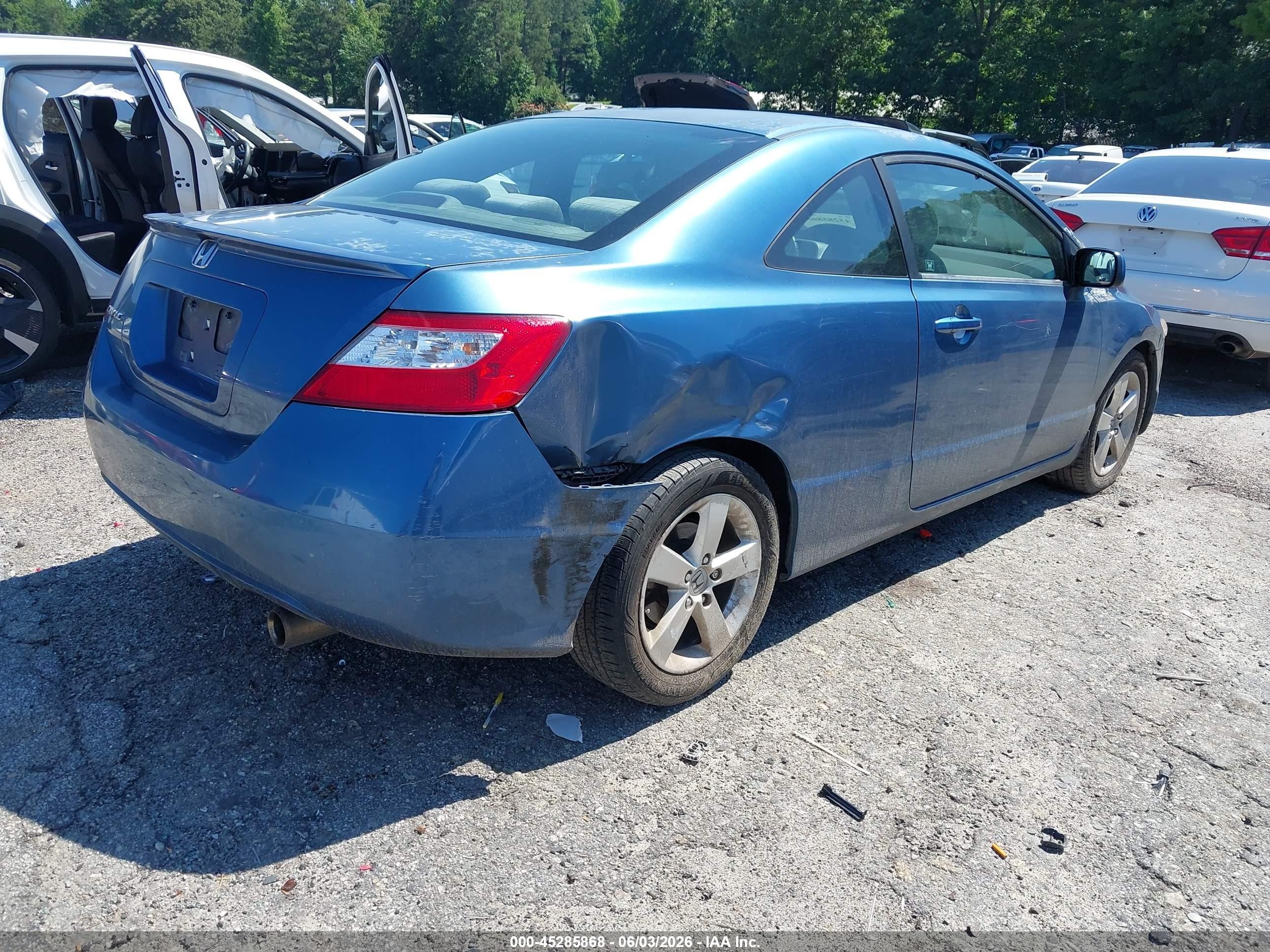 2008 Honda Civic Ex Blue vin: 2HGFG12888H525718