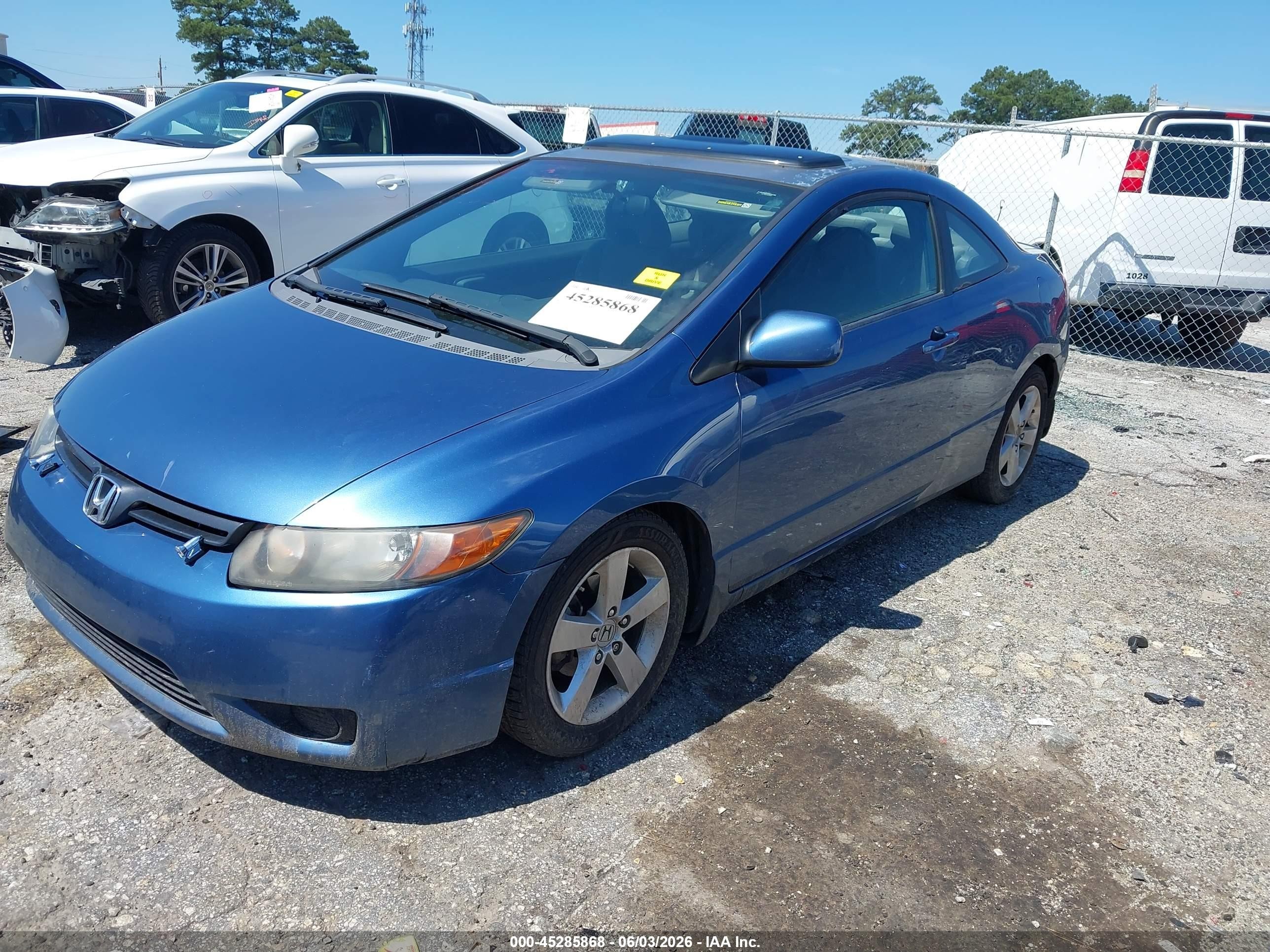 2008 Honda Civic Ex Blue vin: 2HGFG12888H525718