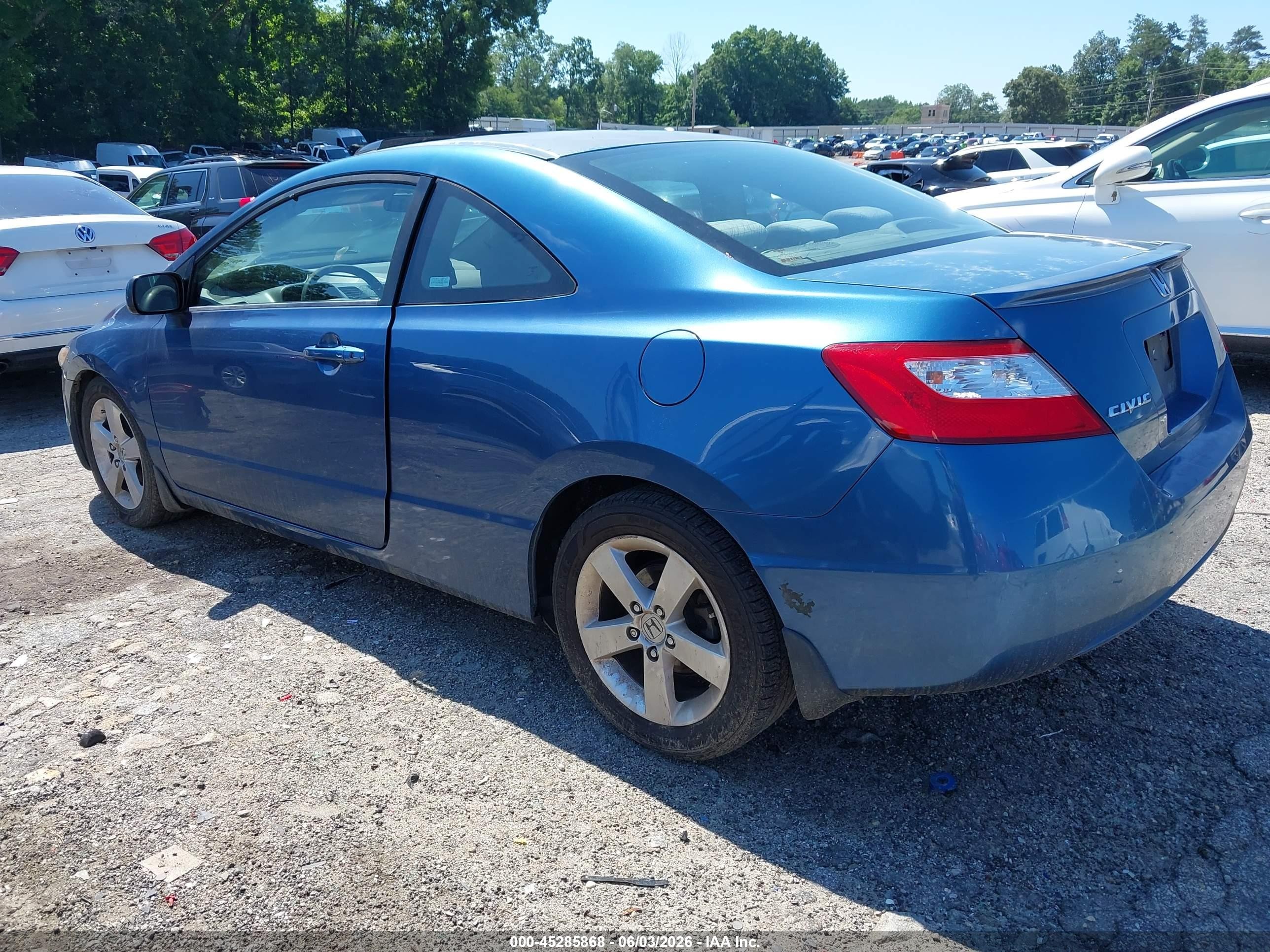 2008 Honda Civic Ex Blue vin: 2HGFG12888H525718