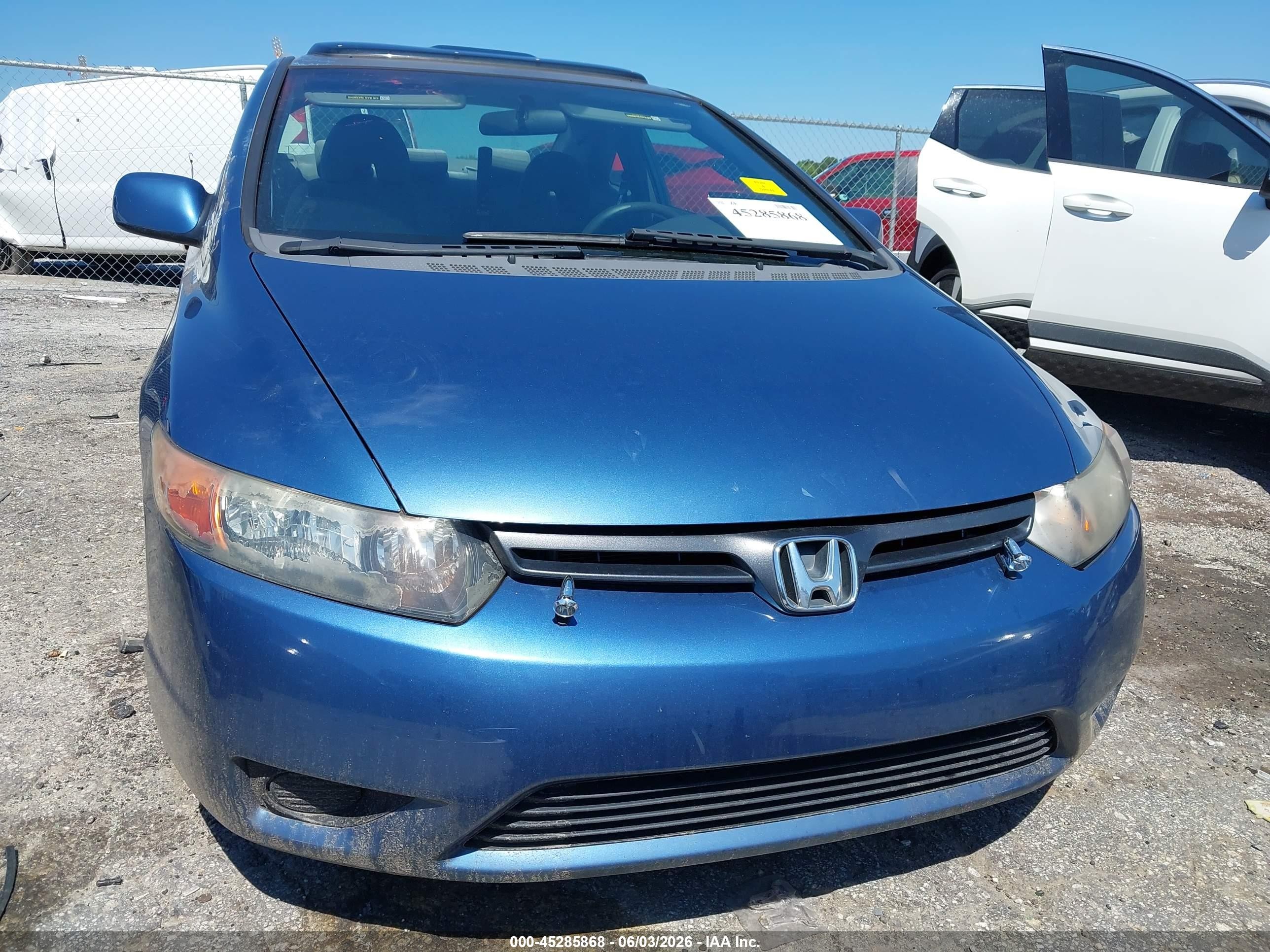 2008 Honda Civic Ex Blue vin: 2HGFG12888H525718