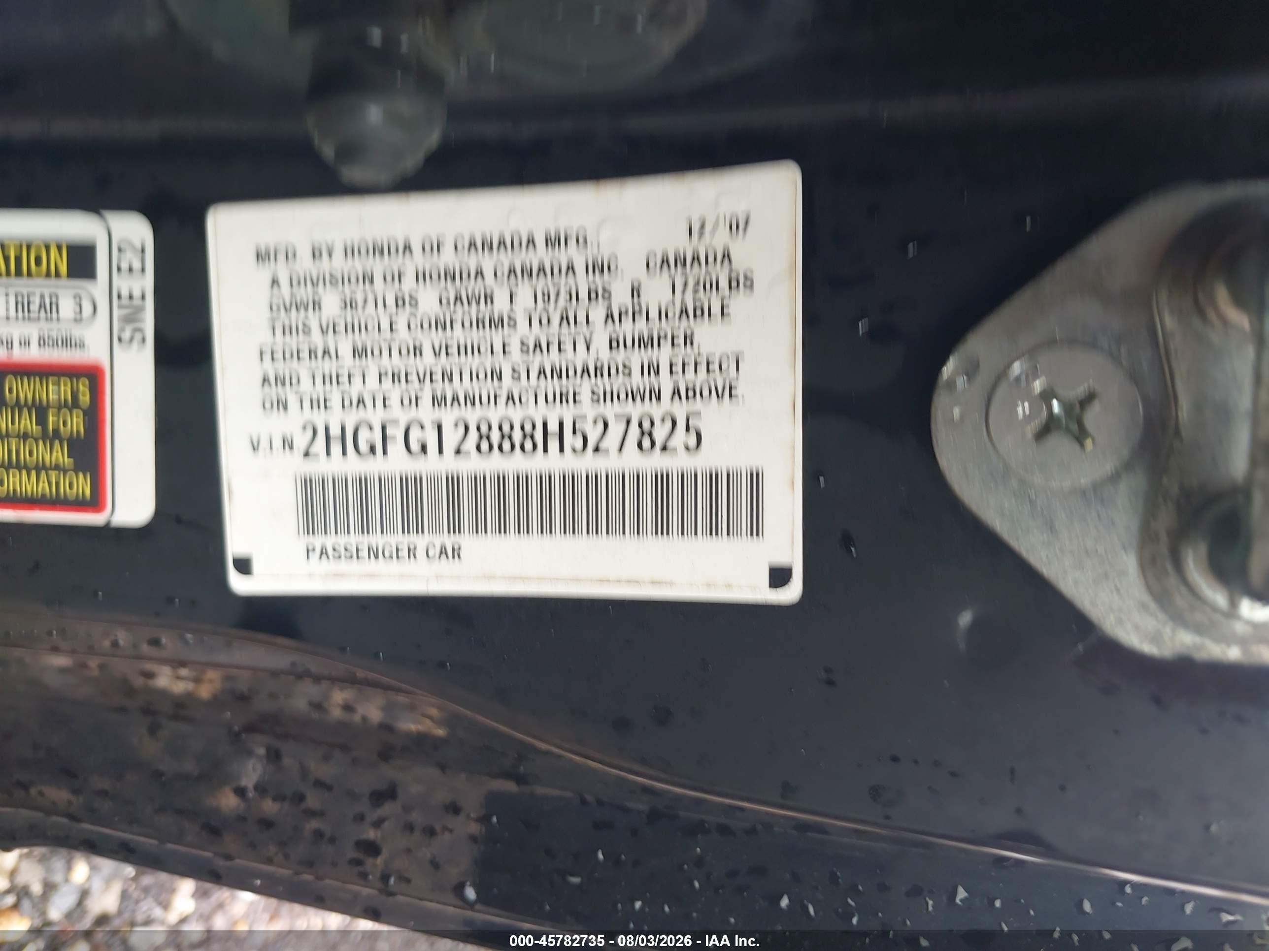 2008 Honda Civic Ex Black vin: 2HGFG12888H527825