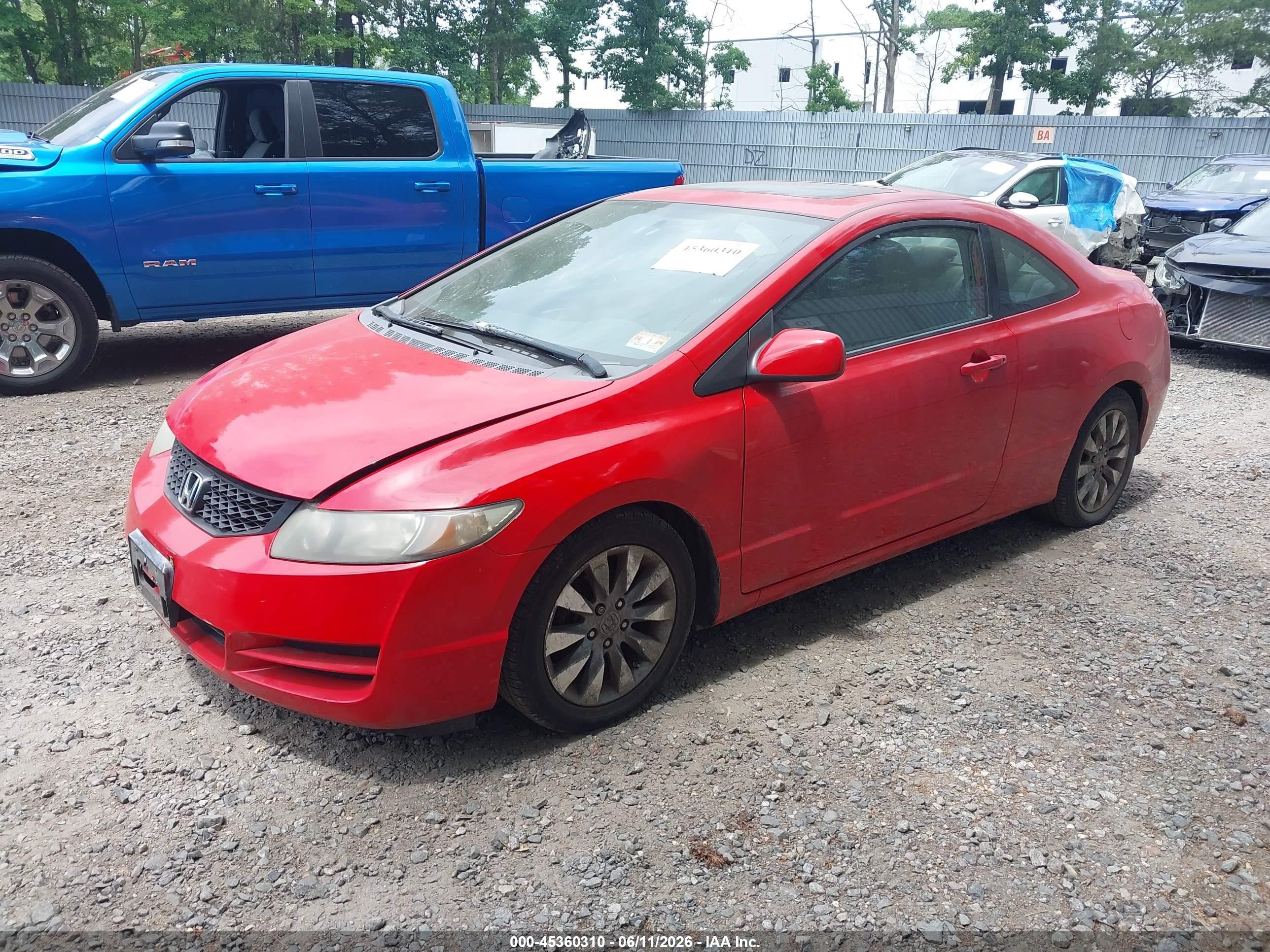 2009 Honda Civic Ex Red vin: 2HGFG12889H522139