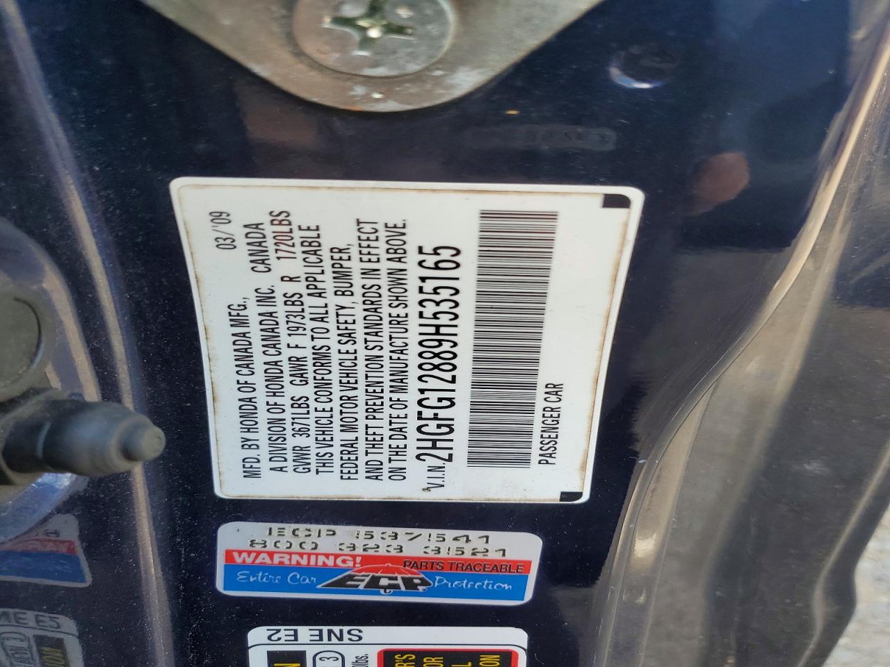 2009 Honda Civic Ex Синий vin: 2HGFG12889H535165
