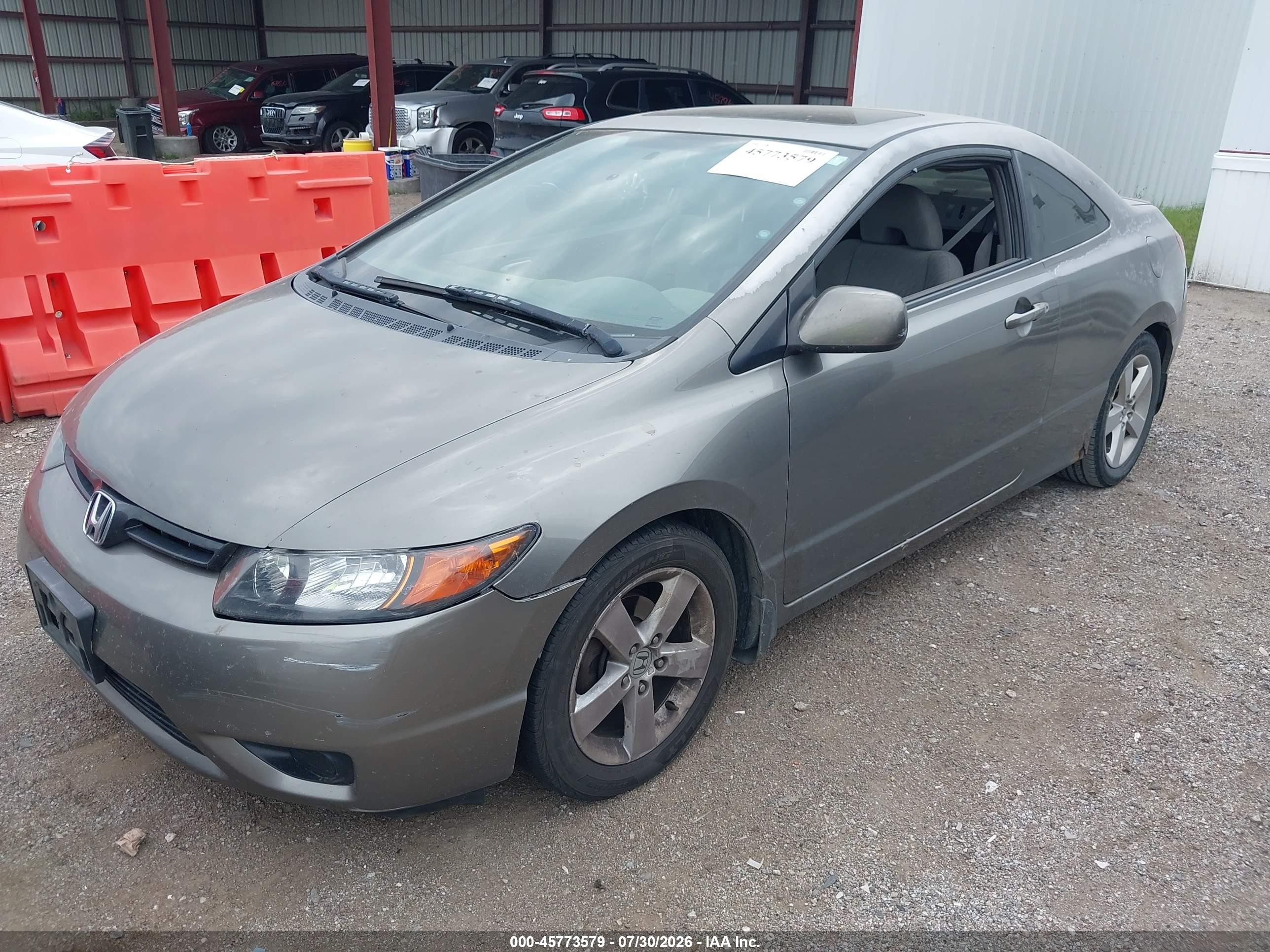 2007 Honda Civic Ex Gray vin: 2HGFG12897H509798