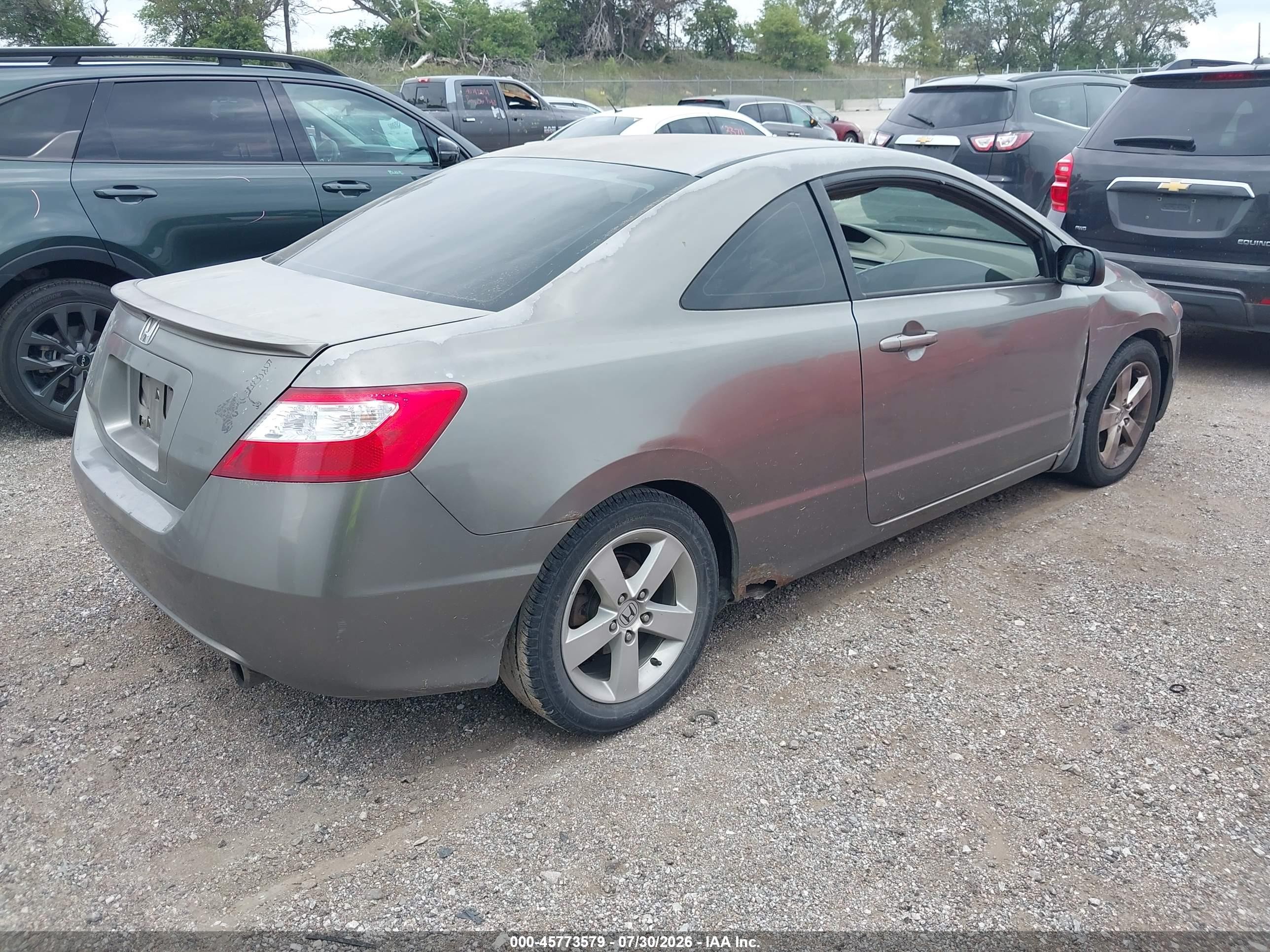 2007 Honda Civic Ex Gray vin: 2HGFG12897H509798