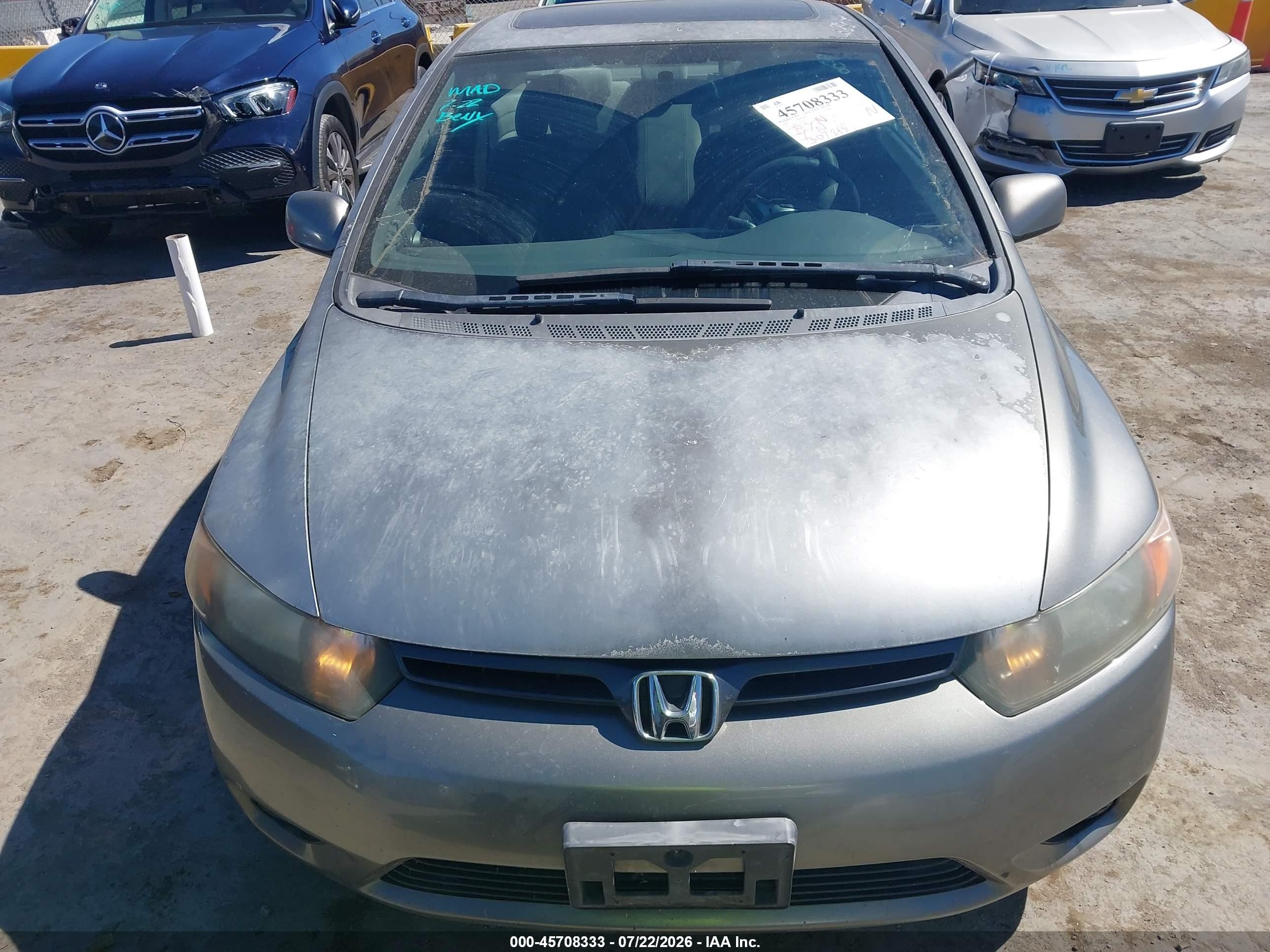 2007 Honda Civic Ex Gray vin: 2HGFG12897H553137
