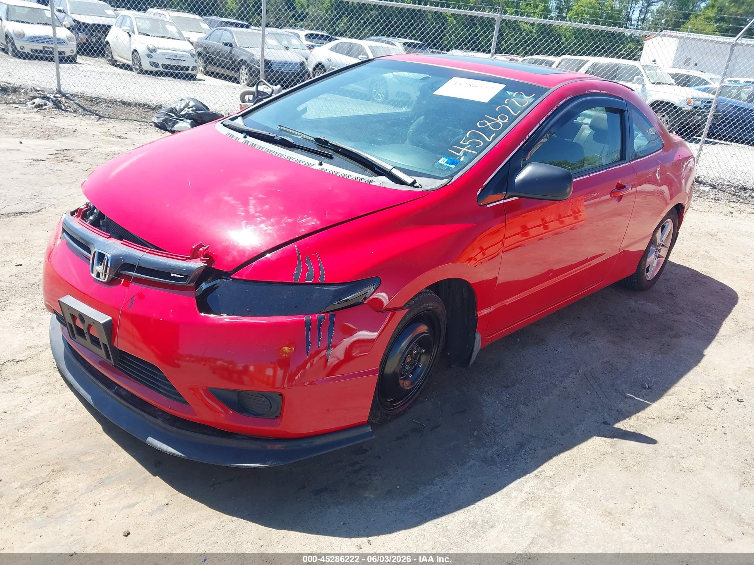 2007 Honda Civic Ex Red vin: 2HGFG12897H584825
