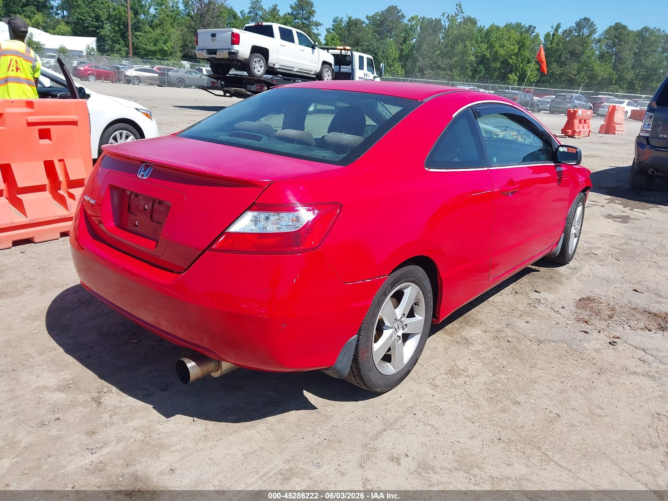 2007 Honda Civic Ex Red vin: 2HGFG12897H584825