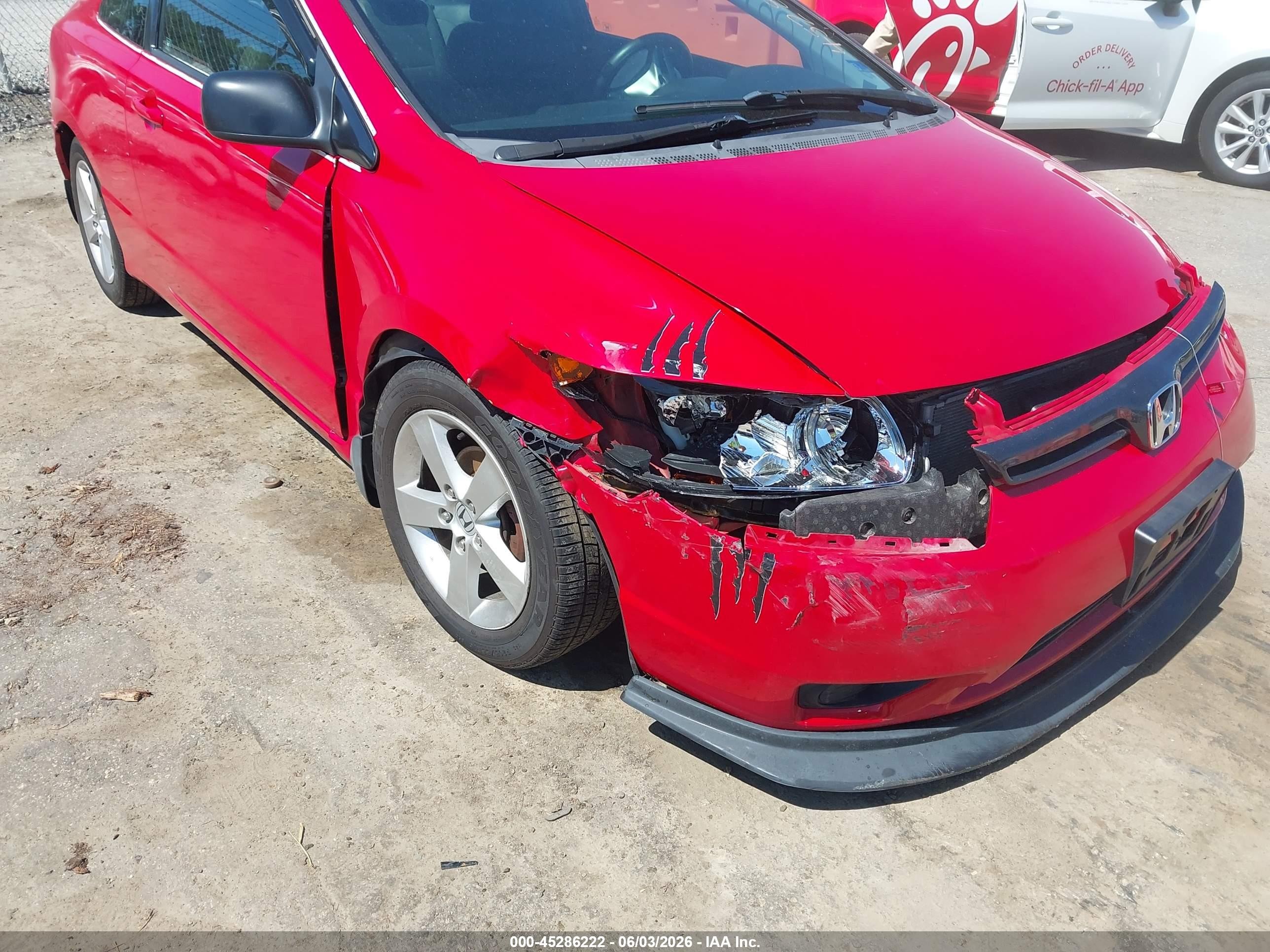 2007 Honda Civic Ex Red vin: 2HGFG12897H584825
