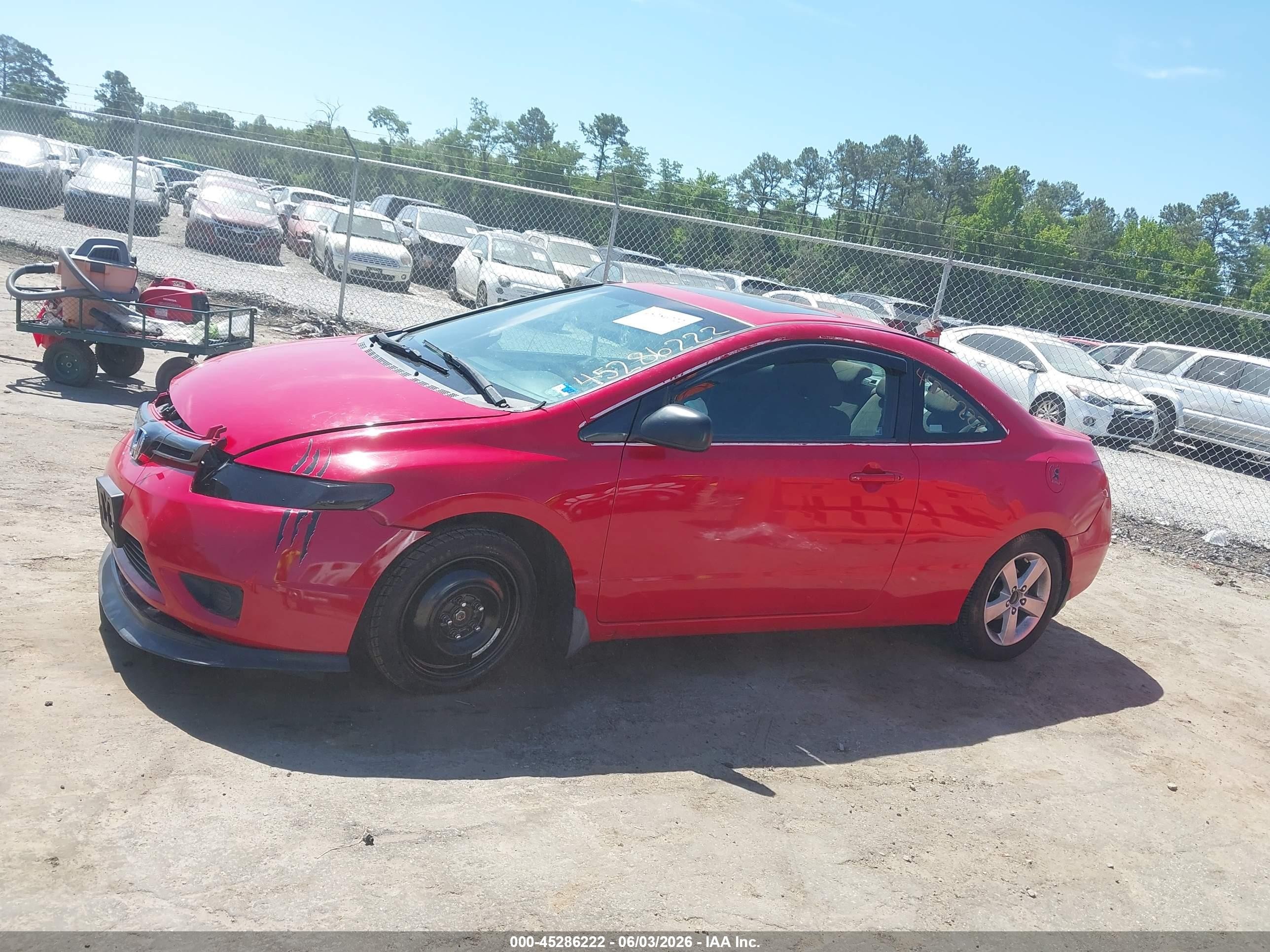 2007 Honda Civic Ex Red vin: 2HGFG12897H584825