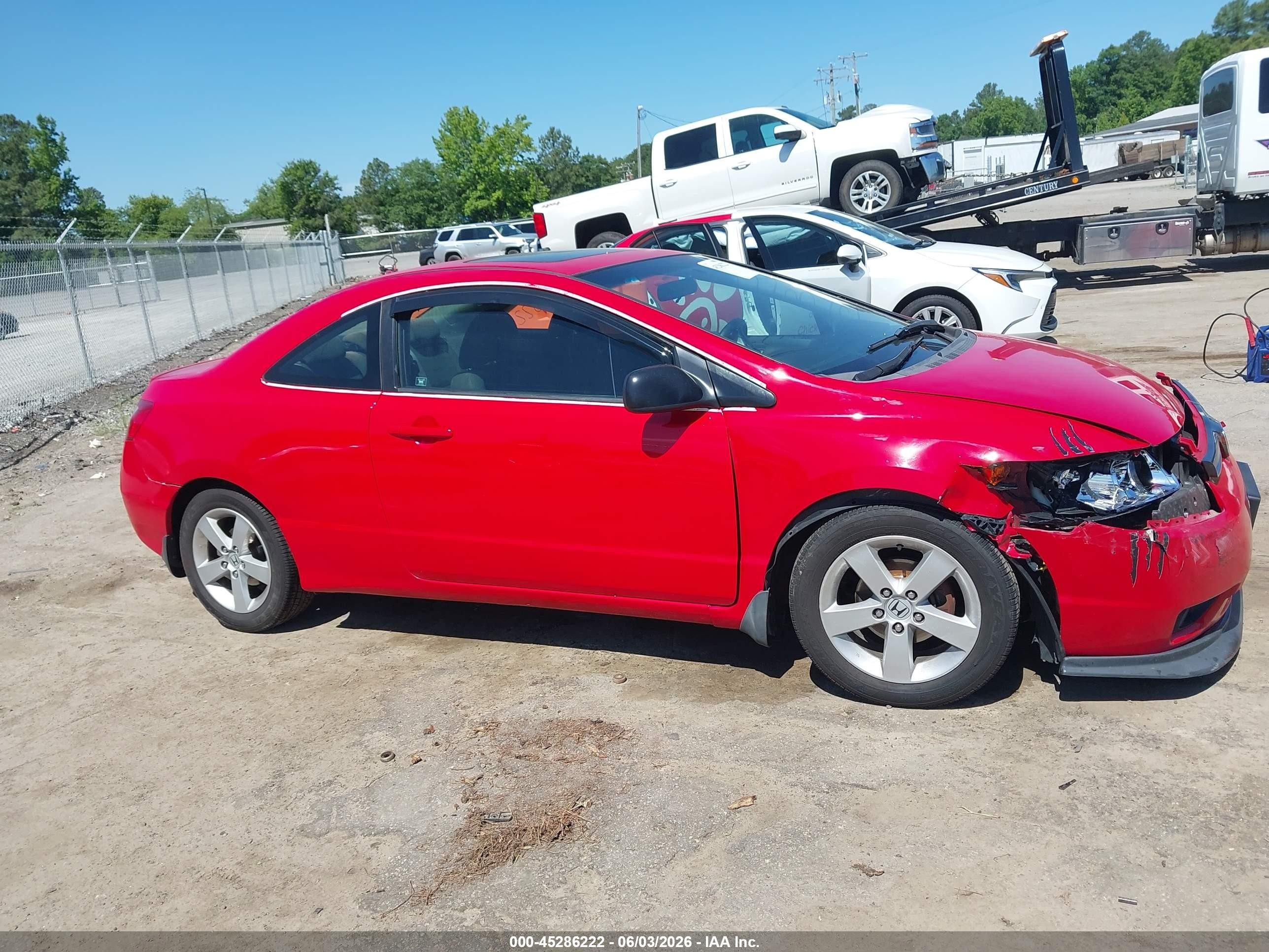 2007 Honda Civic Ex Red vin: 2HGFG12897H584825