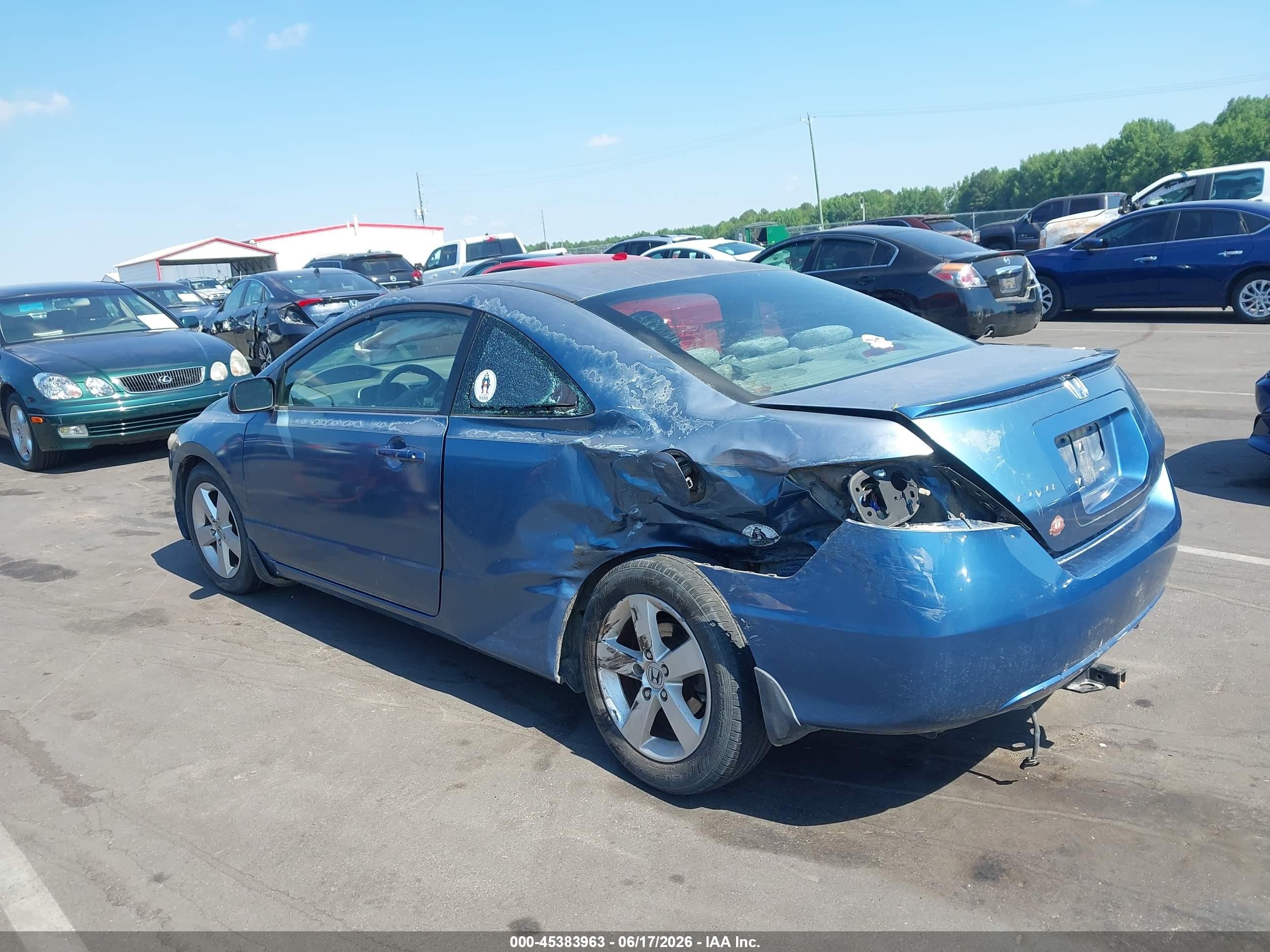 2008 Honda Civic Ex Light Blue vin: 2HGFG12898H577651