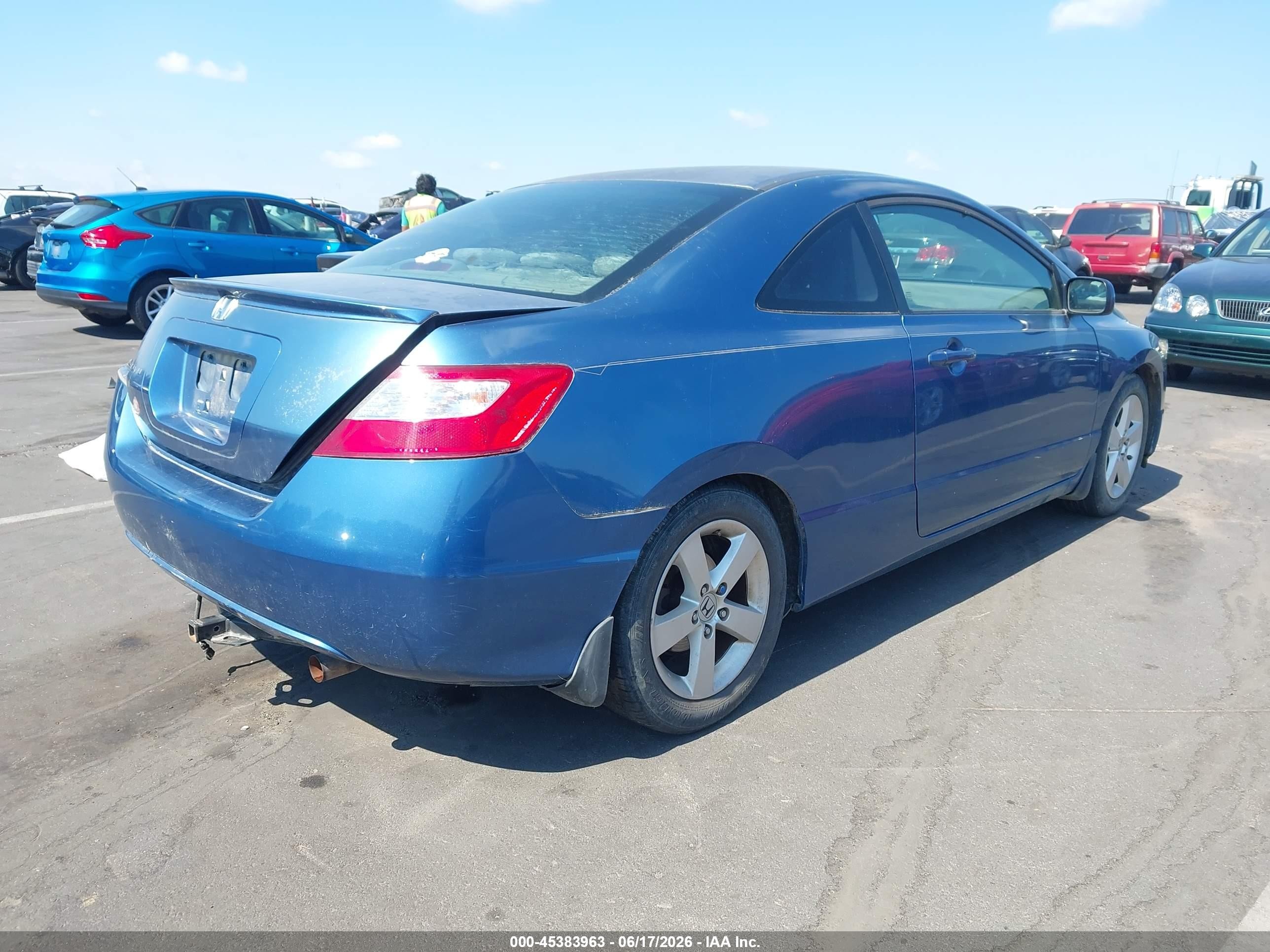 2008 Honda Civic Ex Light Blue vin: 2HGFG12898H577651