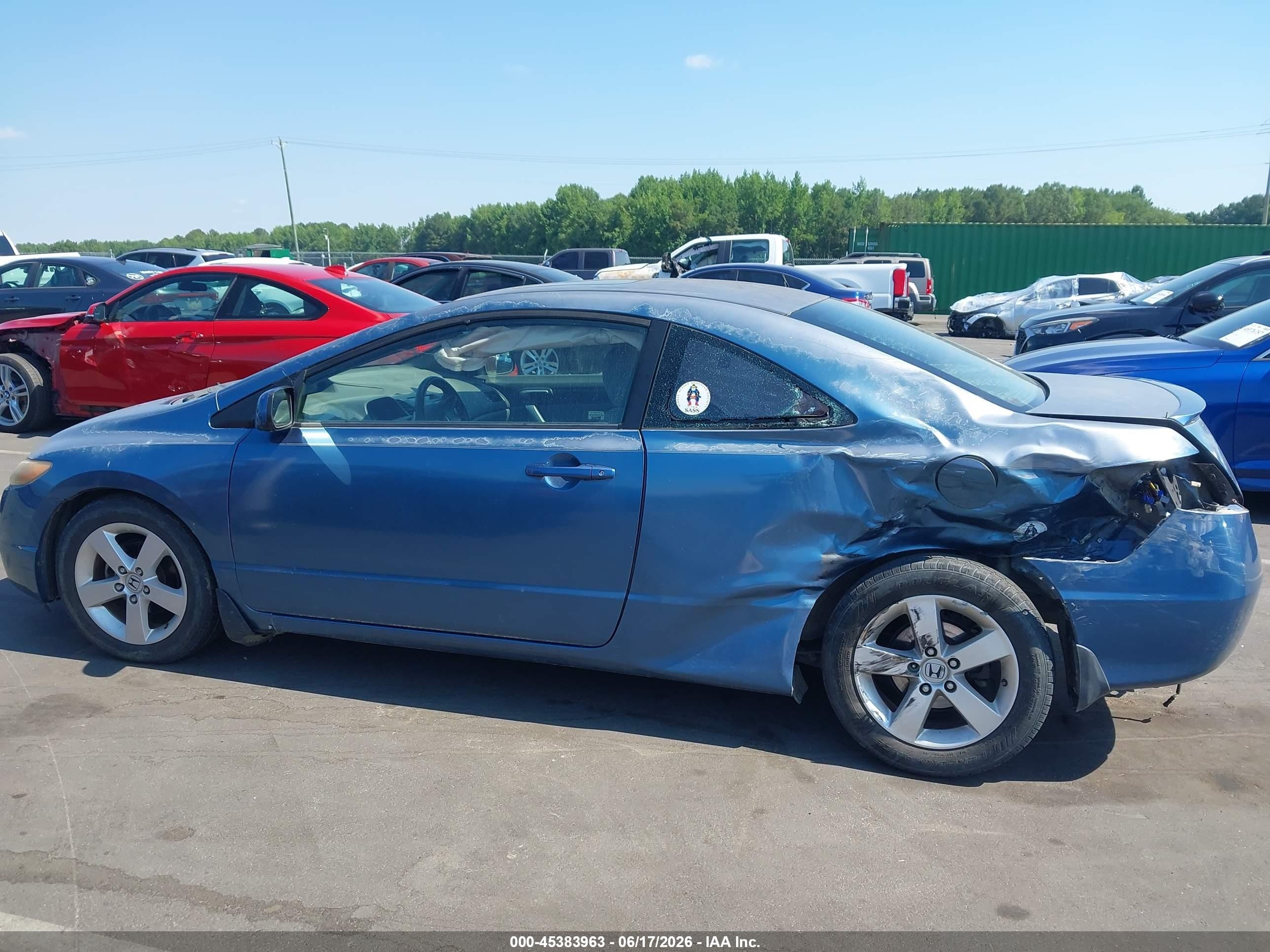 2008 Honda Civic Ex Light Blue vin: 2HGFG12898H577651