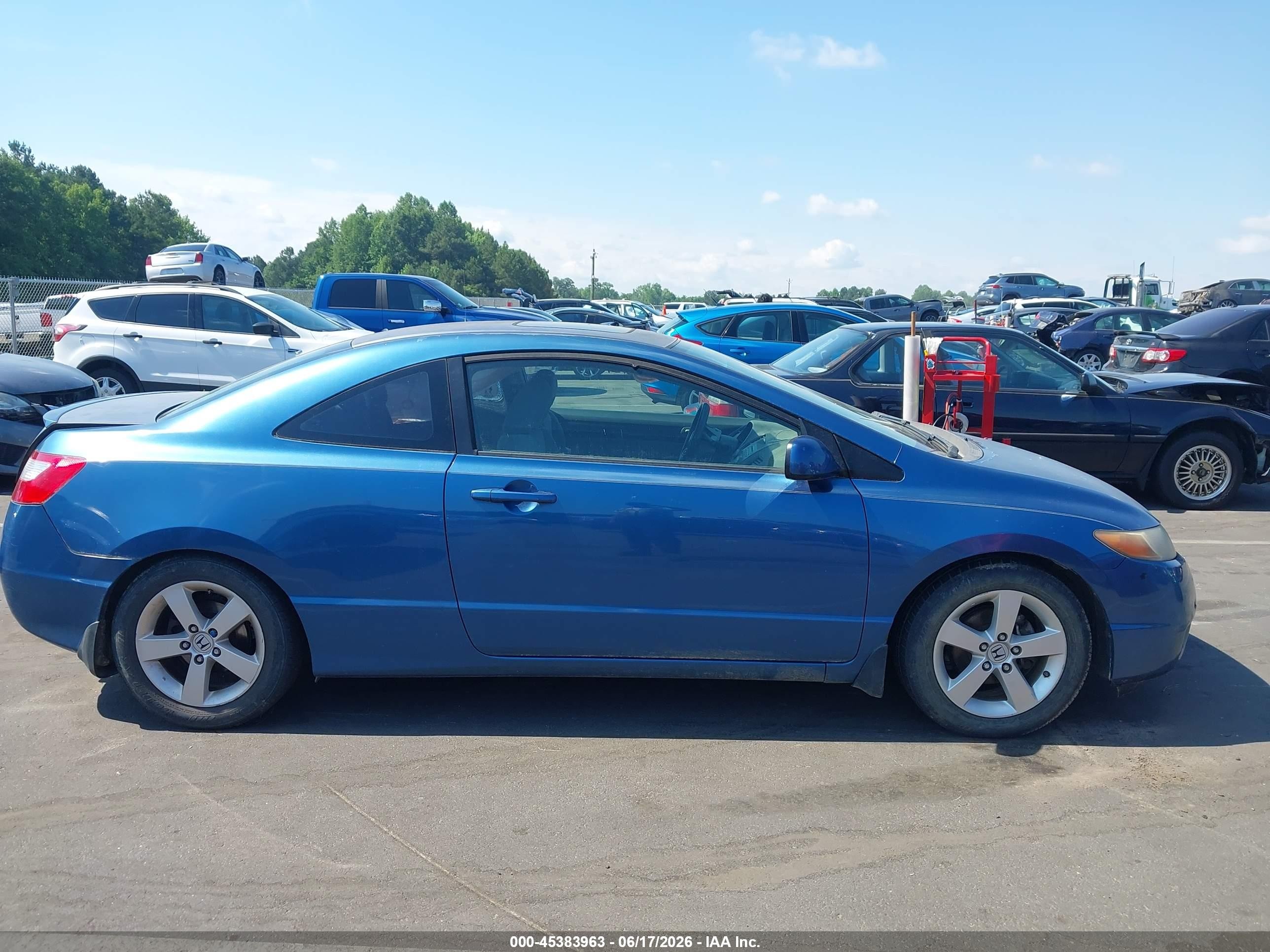 2008 Honda Civic Ex Light Blue vin: 2HGFG12898H577651