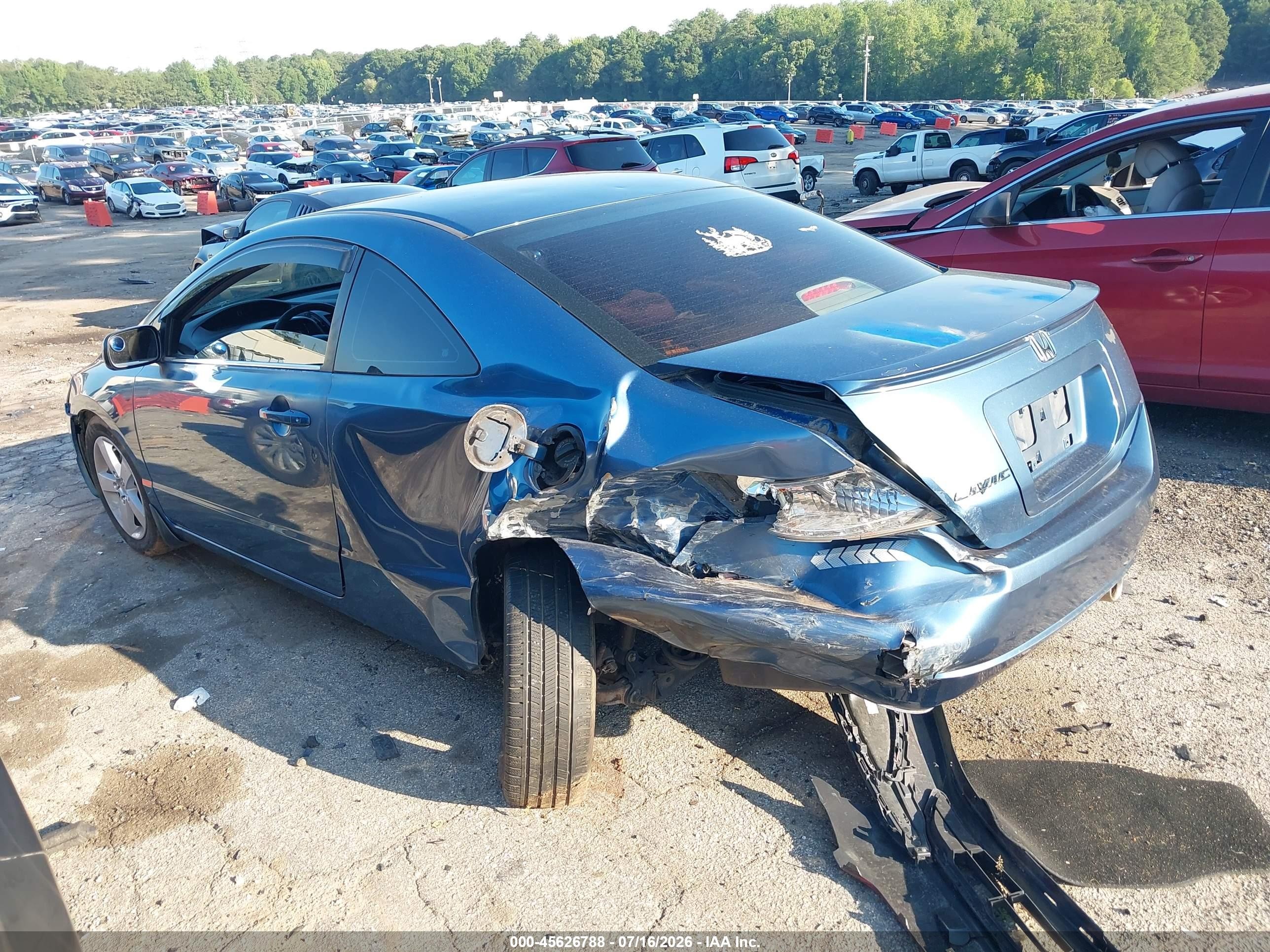 2006 Honda Civic Ex Blue vin: 2HGFG128X6H522381